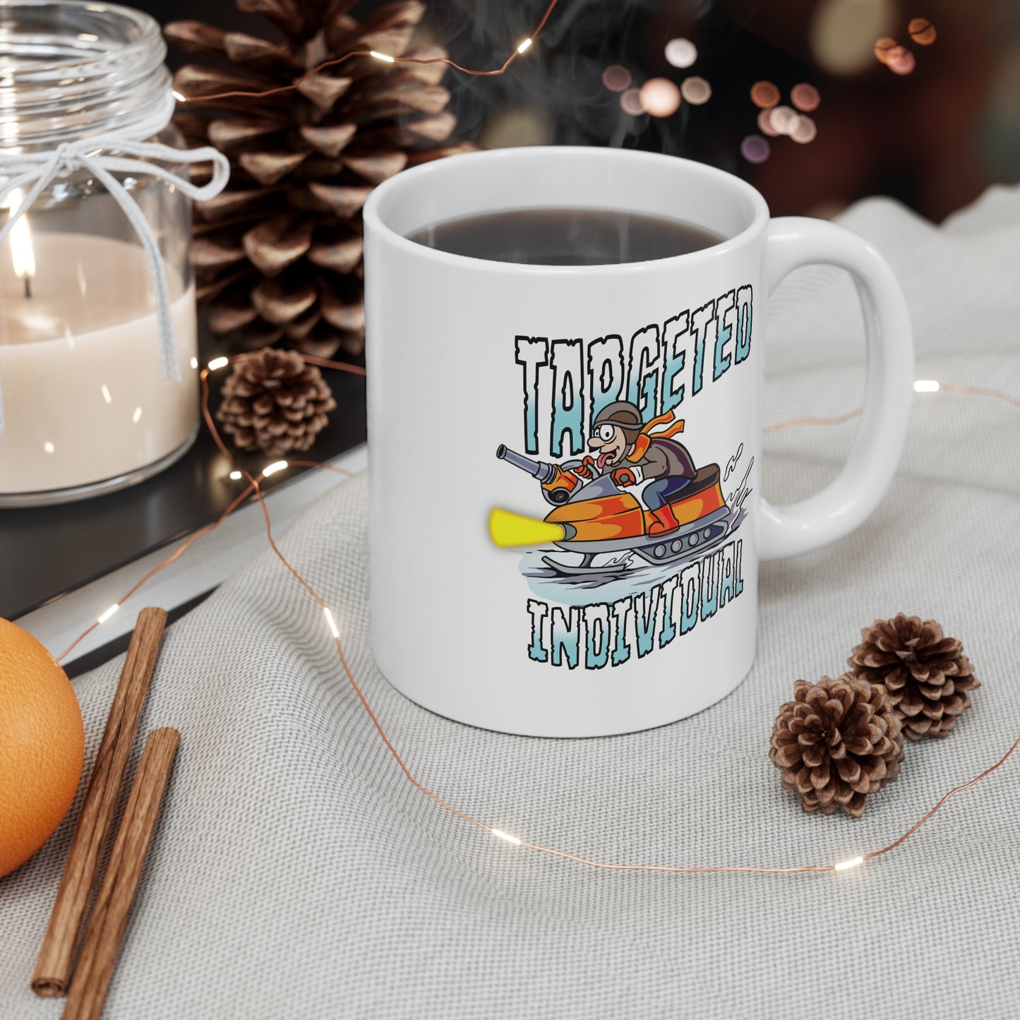 Mug — "Targeted Individual" Snowmobile Graphic Coffee Cup
