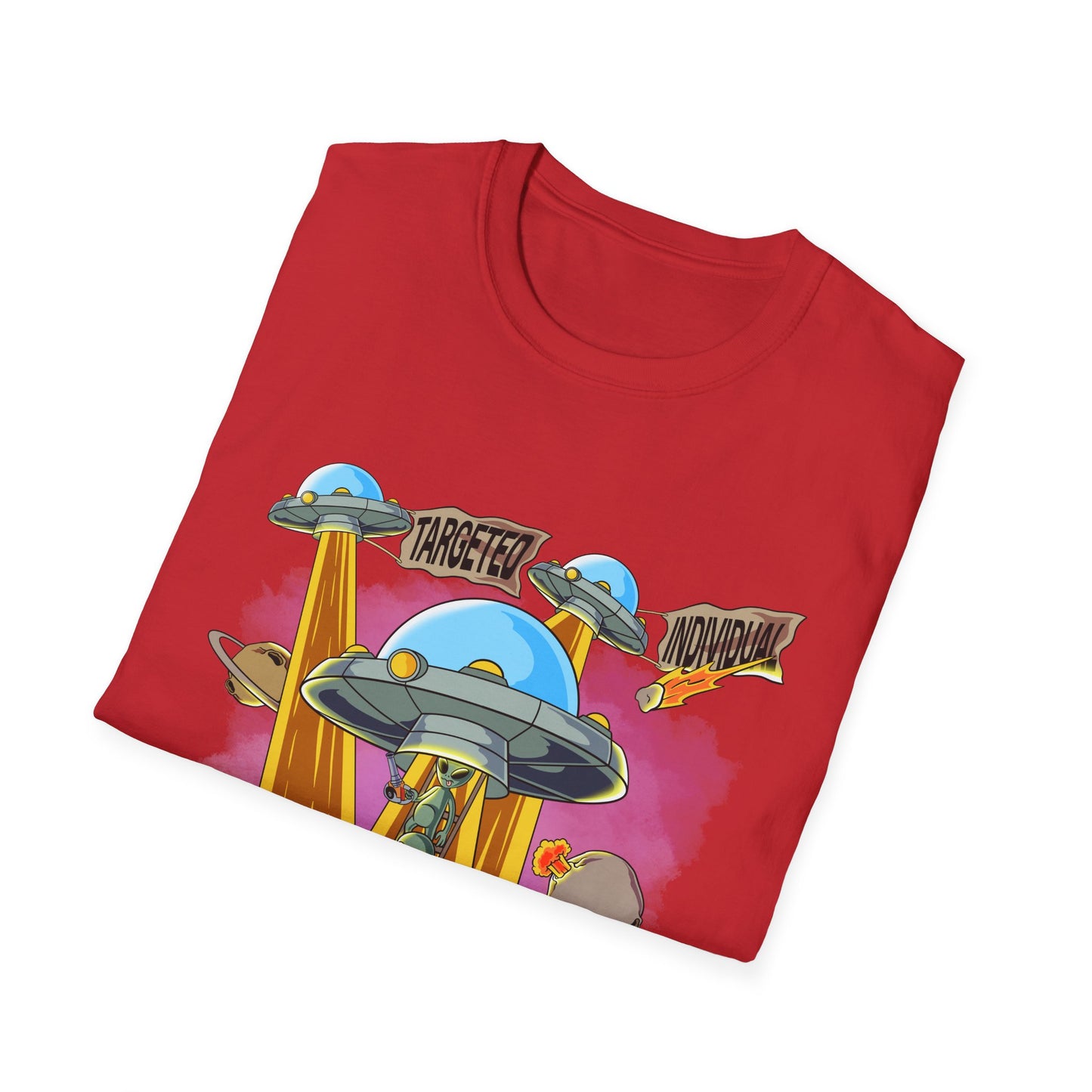 Alien Abduction Graphic T-Shirt — "Targeted Nowhere" Retro UFO Tee