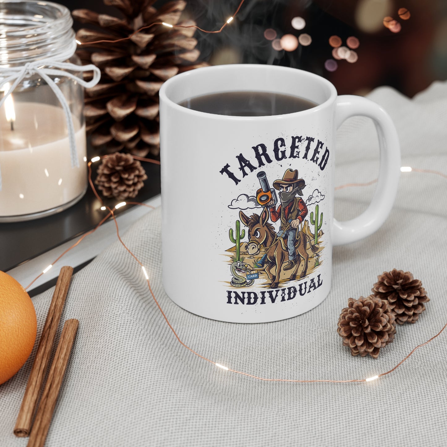Targeted Individual Mug — Vintage Western Cowboy Design
