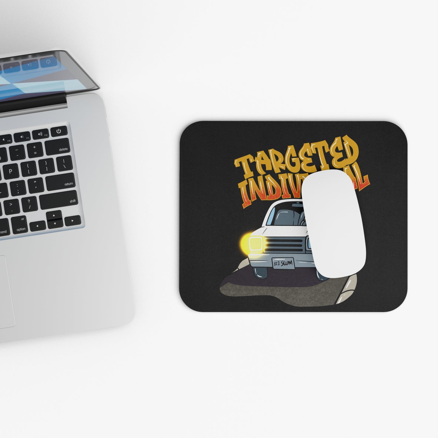 Targeted Individual Mouse Pad — Humorous Conspiracy Car Design