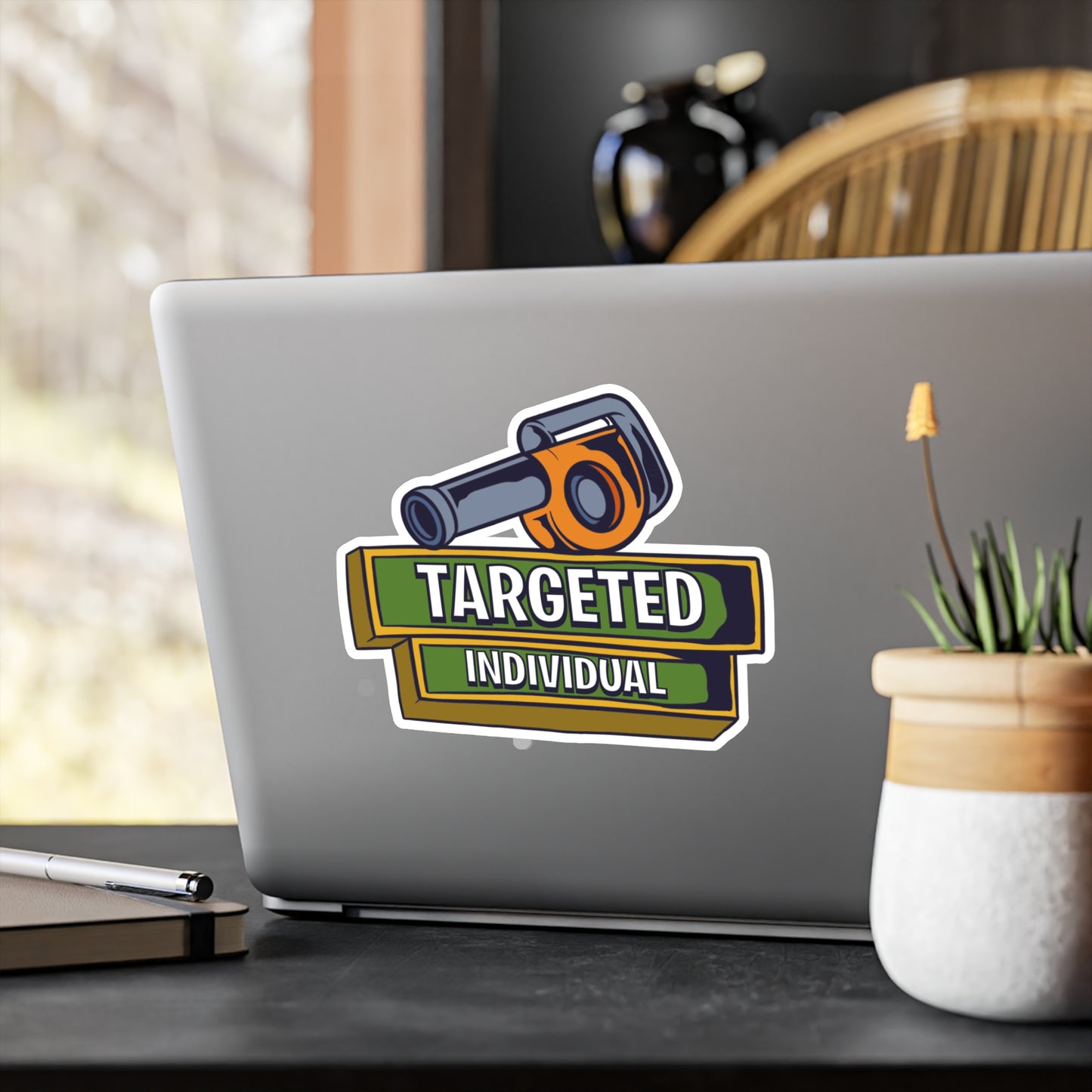 Targeted Individual Vinyl Sticker — Tactical Scope Kiss-Cut Decal