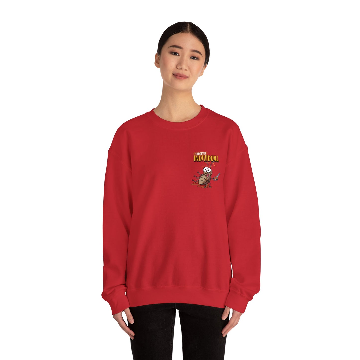 Knight vs Worms Crewneck Sweatshirt — Funny Medieval Cartoon Graphic