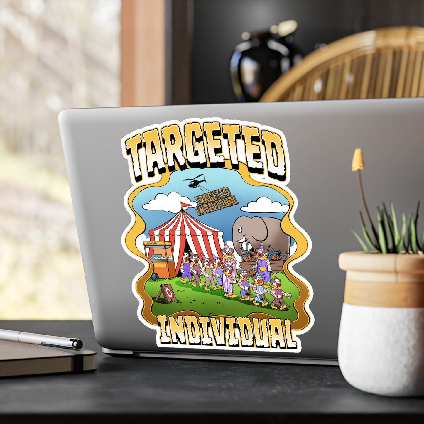 Targeted Individual Carnival Sticker — Kiss-Cut Vinyl Decal