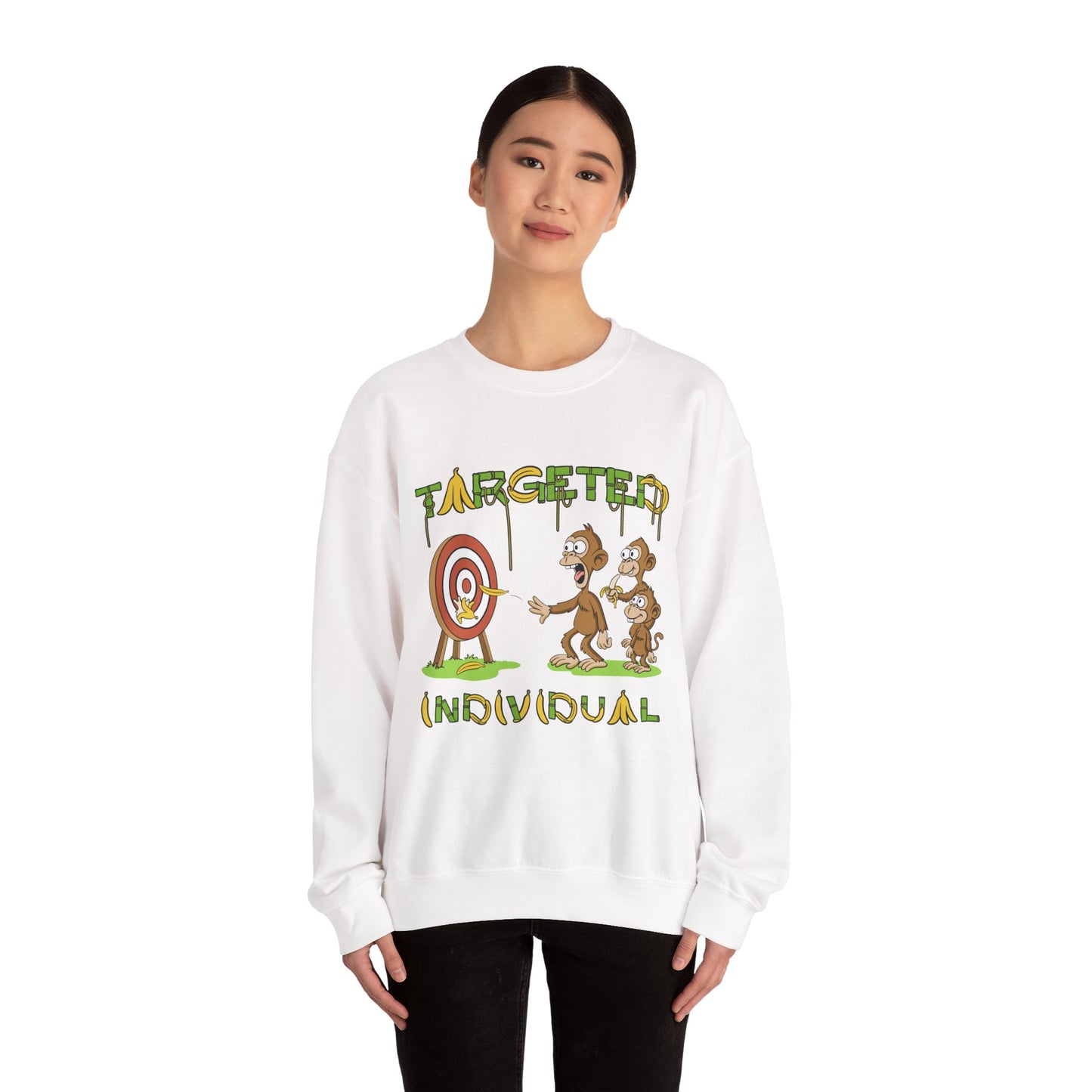 Targeted Individual Crewneck Sweatshirt — Funny Monkey Target Graphic