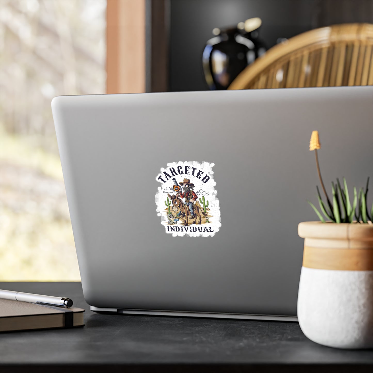 Targeted Individual Cowboy Sticker — Kiss-Cut Vinyl Decal