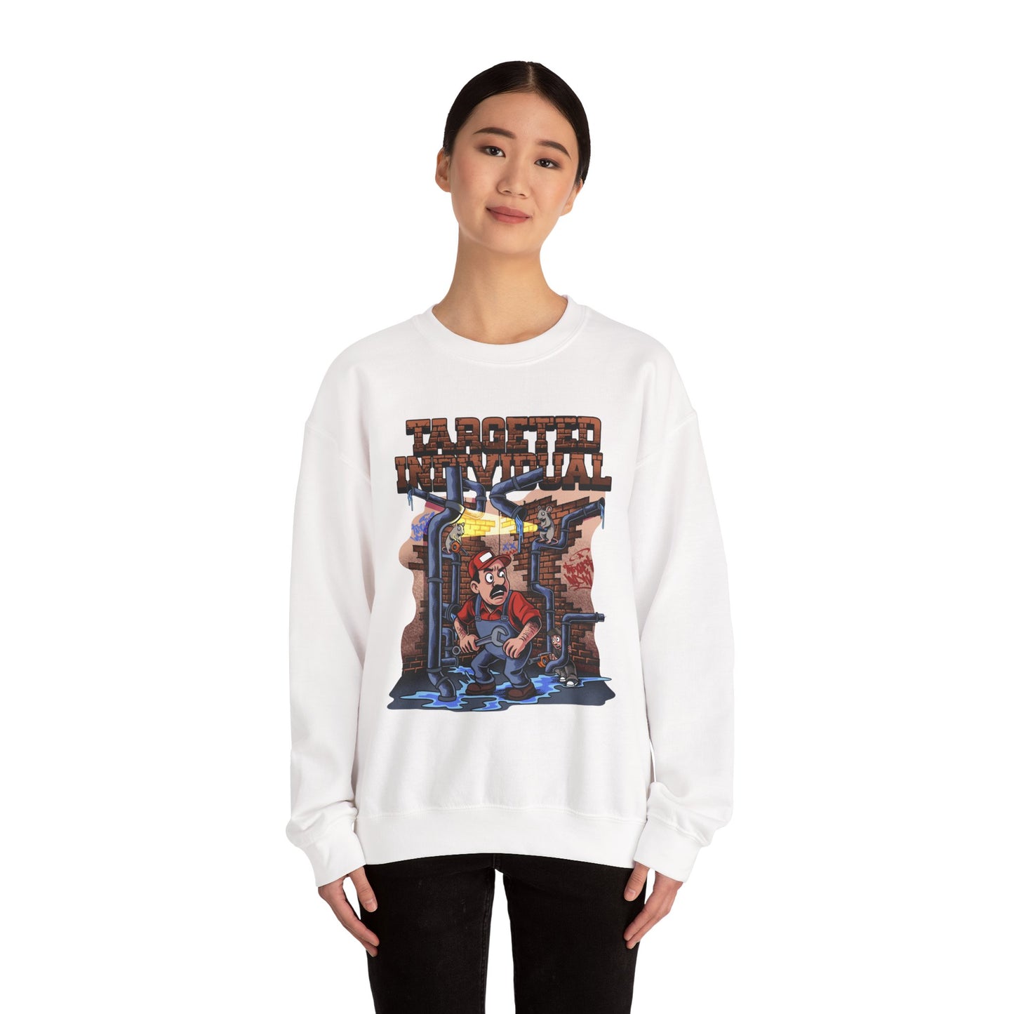Crewneck Sweatshirt — "Tapoutta My Way" Retro Plumber Graphic