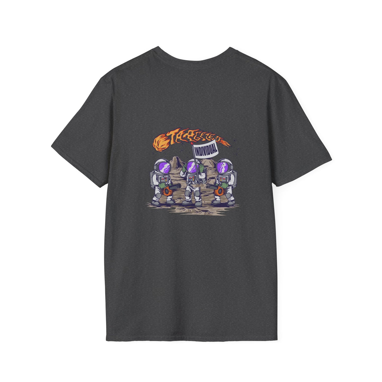 Space Protest T-Shirt — Cute Astronauts Holding Sign with Comet Graphic