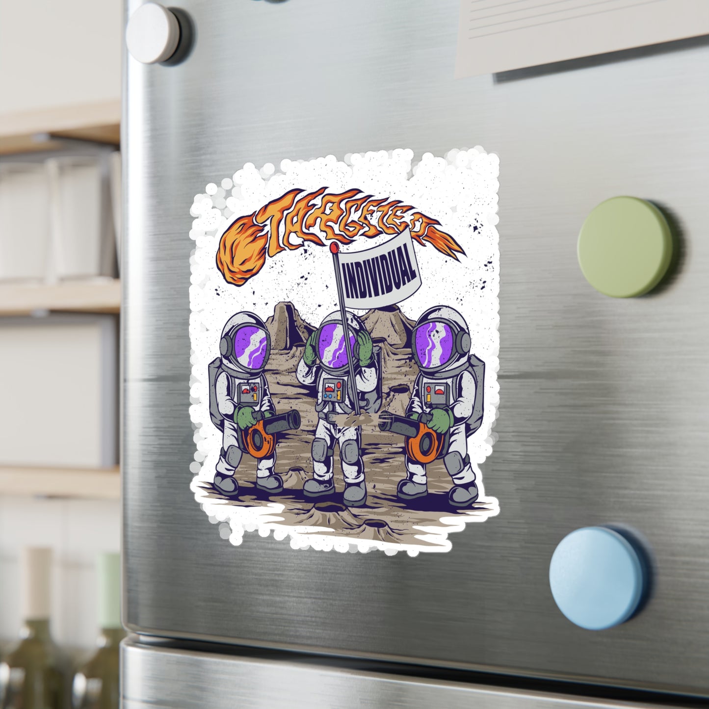 Astronaut Crew Vinyl Sticker — 'Together Individual' Kiss-Cut Decal