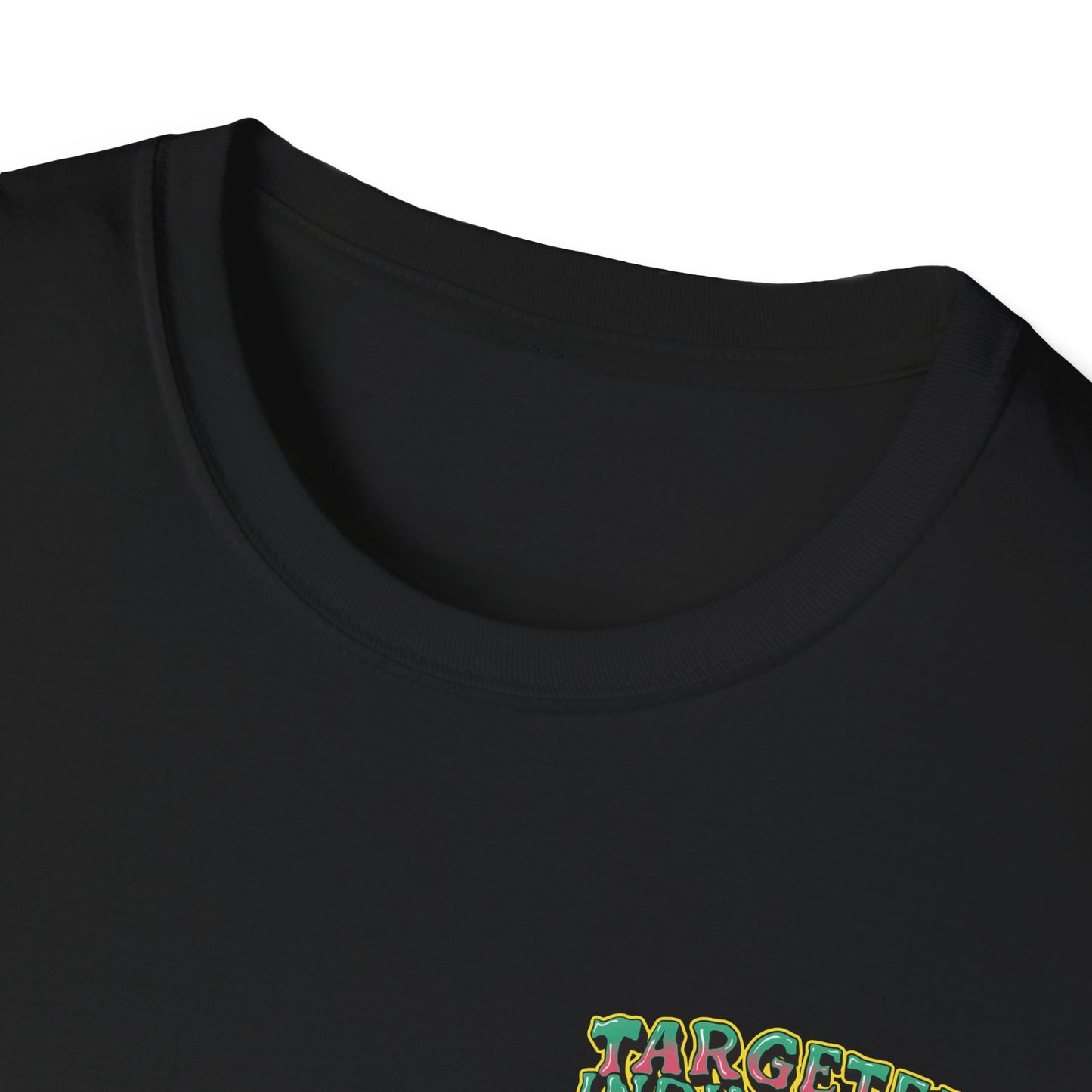 Targeted Individual Graphic T-Shirt — Retro Beach Protest Artwork