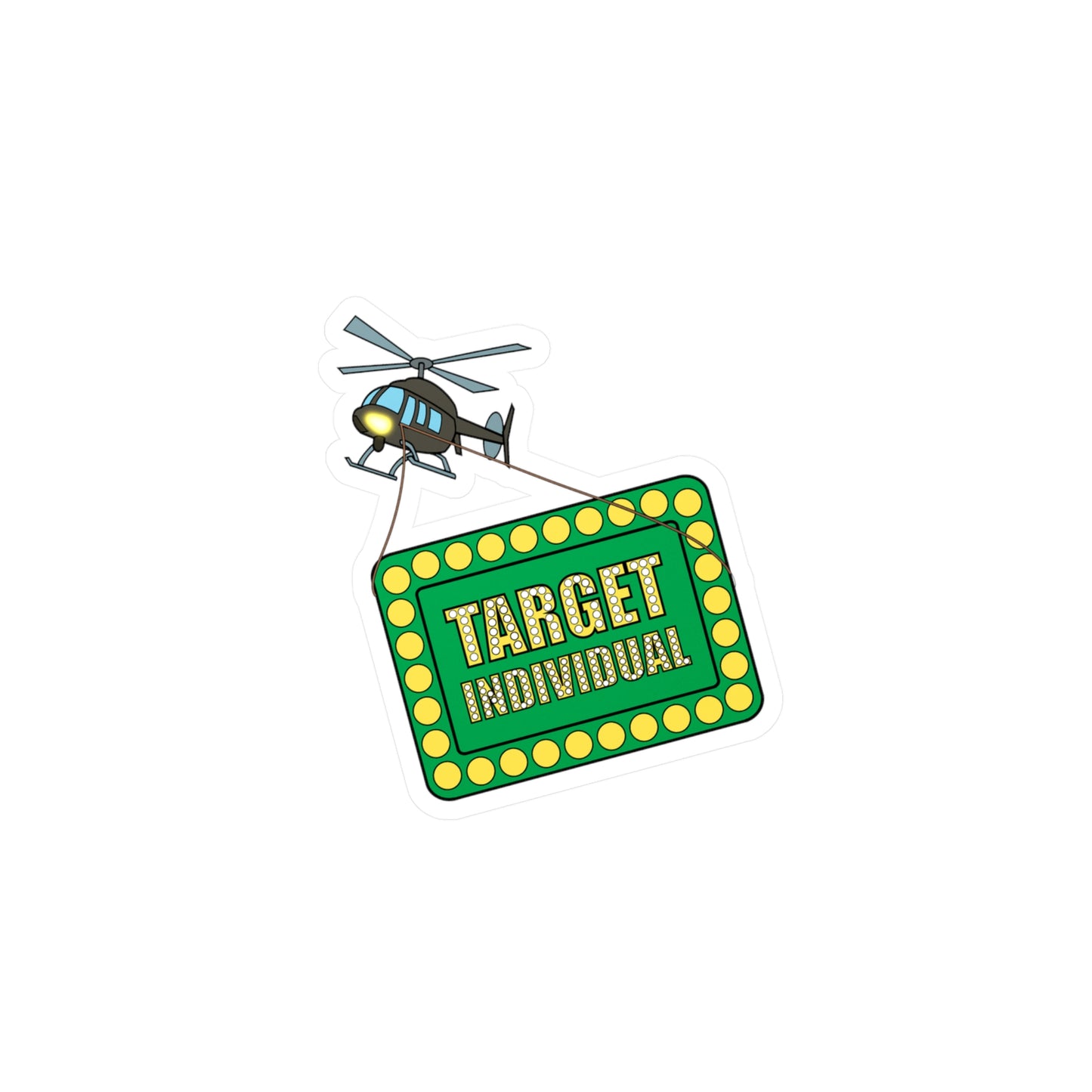 Target Individual Helicopter Vinyl Sticker – Kiss-Cut Decal