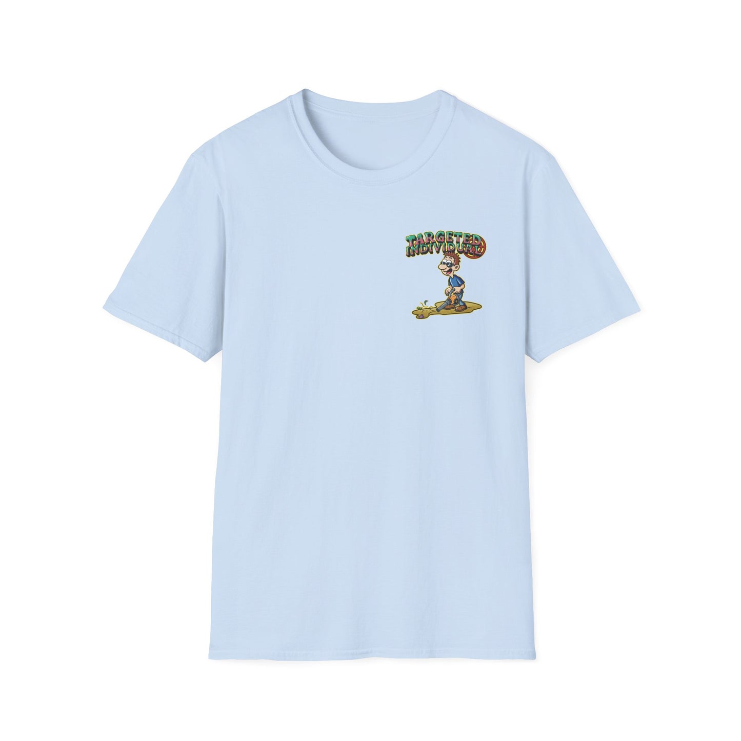 Targeted Individual Graphic T-Shirt — Retro Beach Protest Artwork