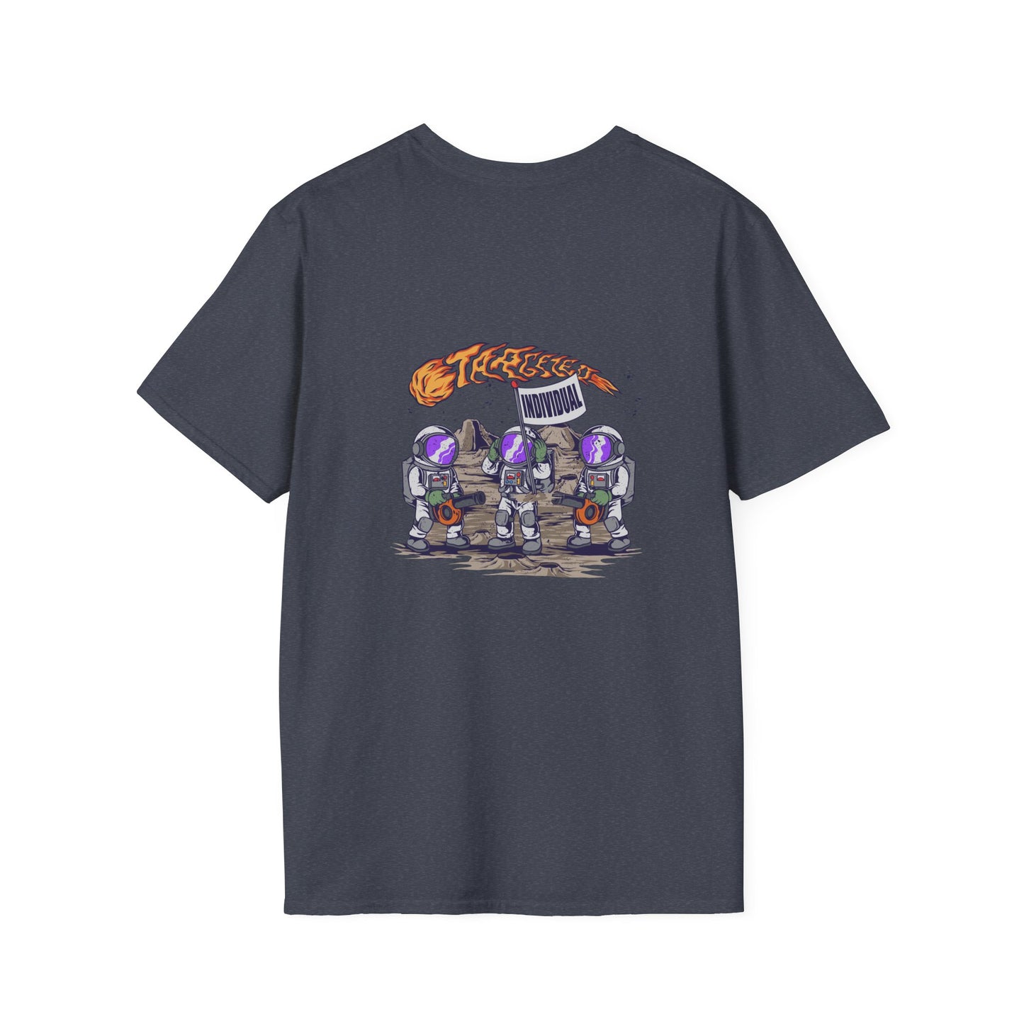 Space Protest T-Shirt — Cute Astronauts Holding Sign with Comet Graphic
