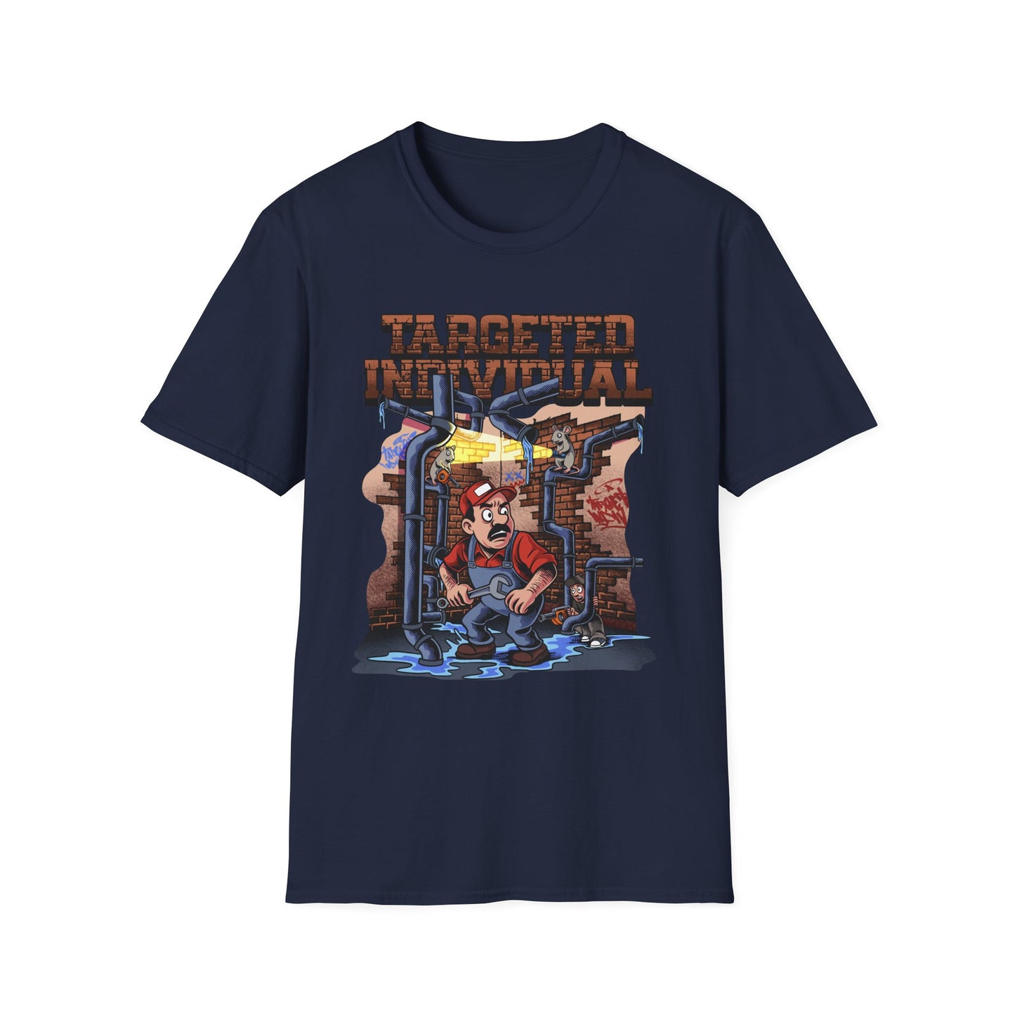 Plumber Cartoon Tee — "Tap Outta Luck" Retro Plumbing Design