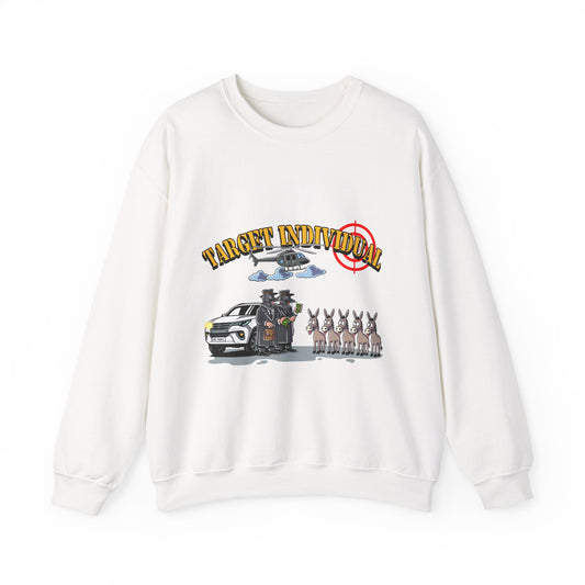 Crewneck Sweatshirt - Target Individual Graphic with Van, Helicopter & Bunnies