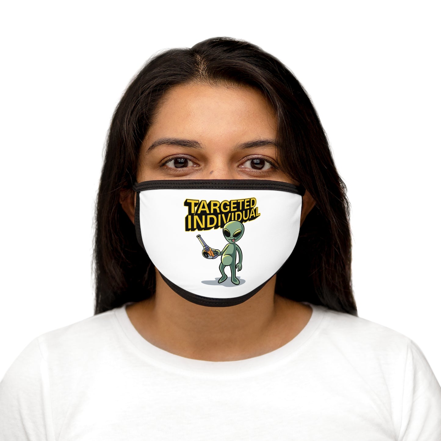 Targeted Individual Alien Face Mask — Funny Conspiracy Graphic Mask