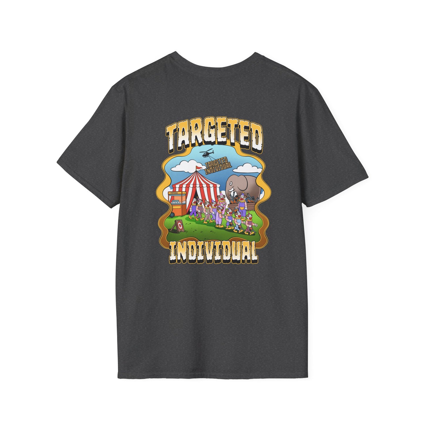 Targeted Individual Graphic T-Shirt — Circus Elephant Protest Design