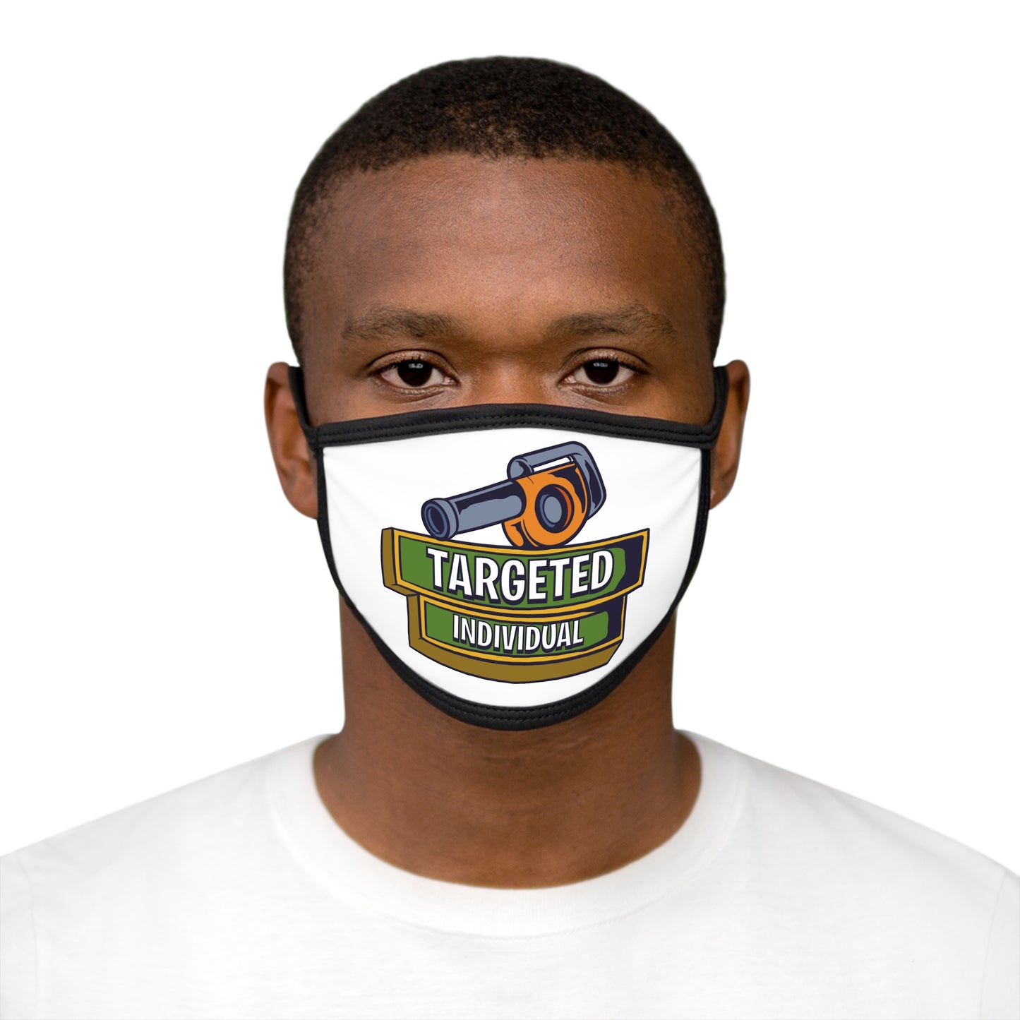 Targeted Individual Face Mask — Graphic Mixed-Fabric Protective Mask