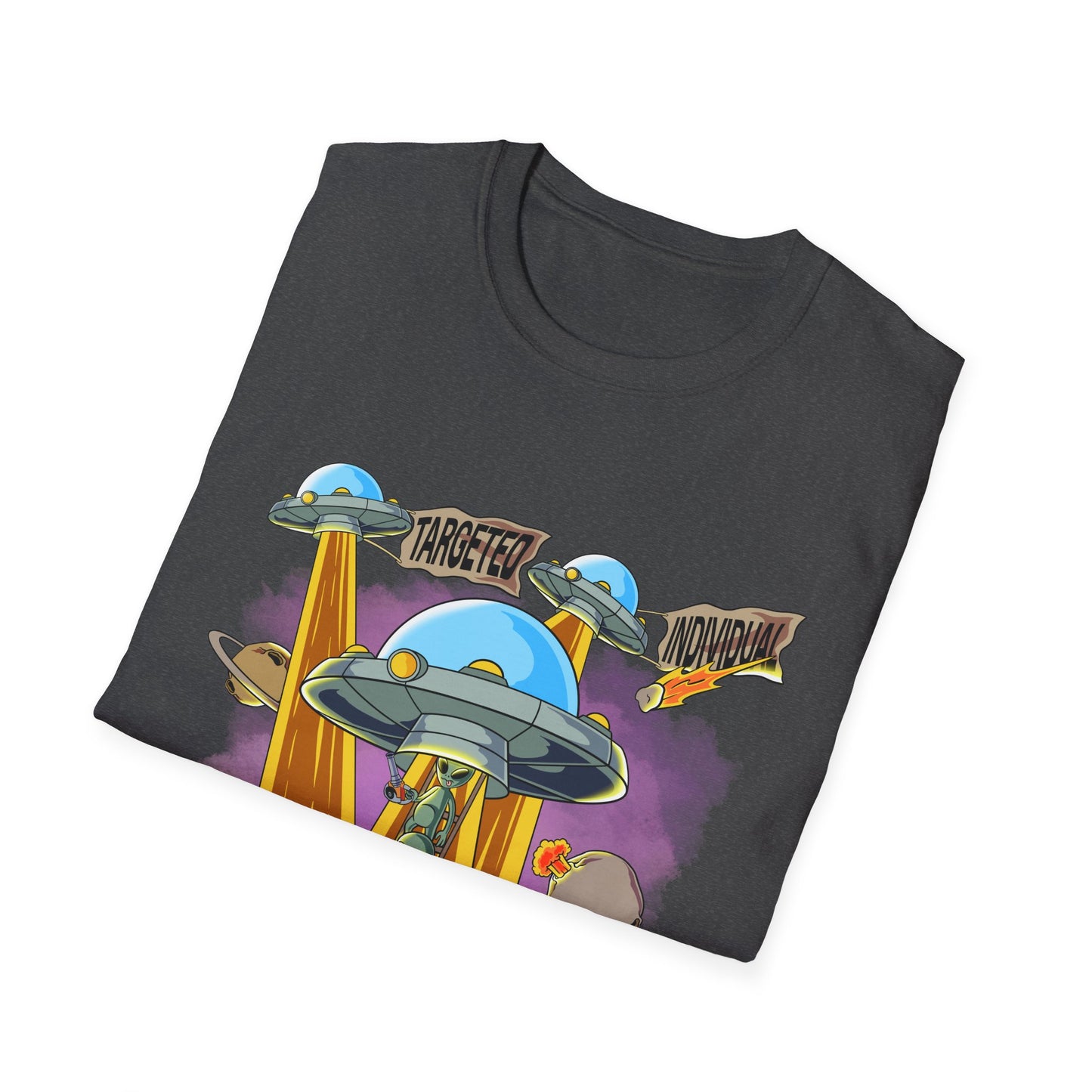 Alien Abduction Graphic T-Shirt — "Targeted Nowhere" Retro UFO Tee