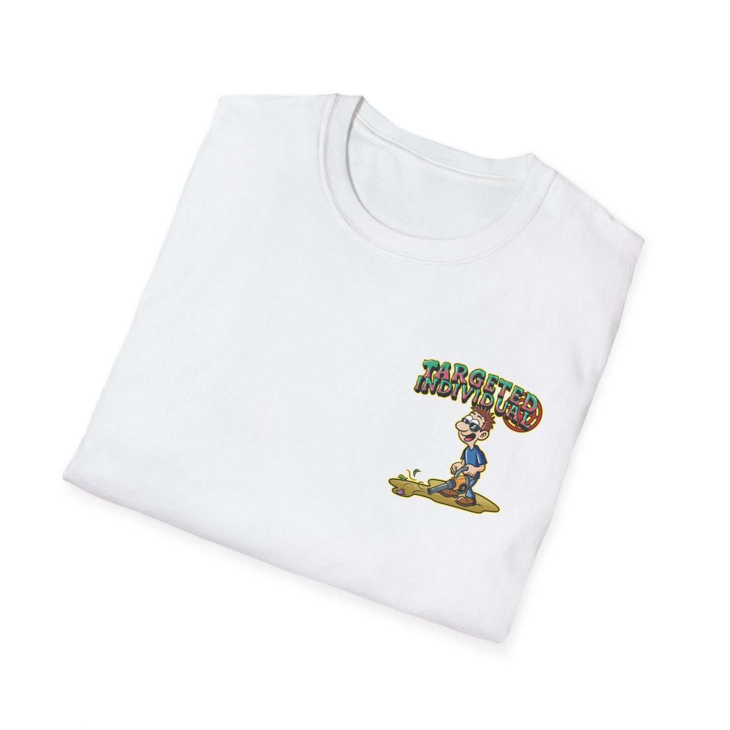 Targeted Individual Graphic T-Shirt — Retro Beach Protest Artwork