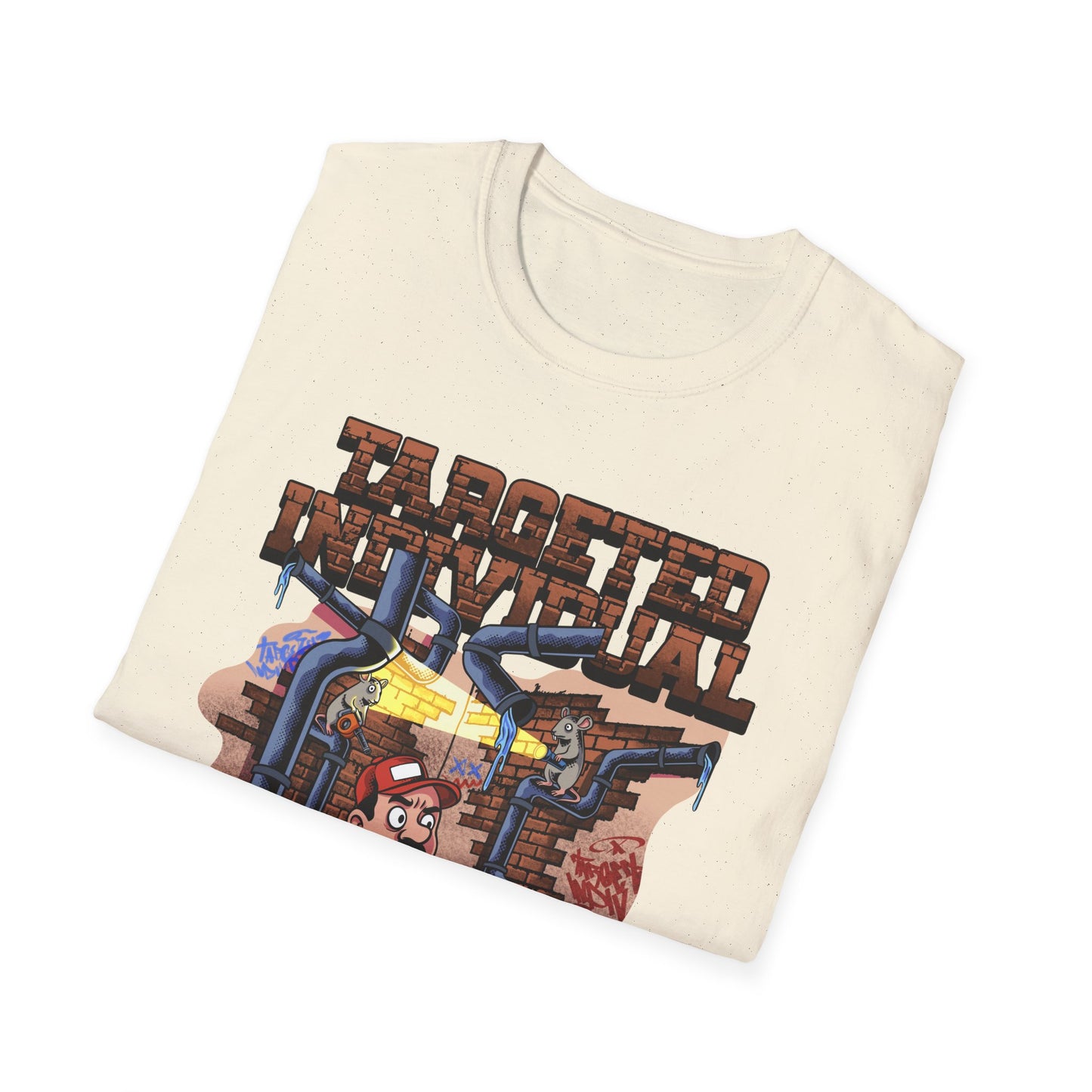 Plumber Cartoon Tee — "Tap Outta Luck" Retro Plumbing Design