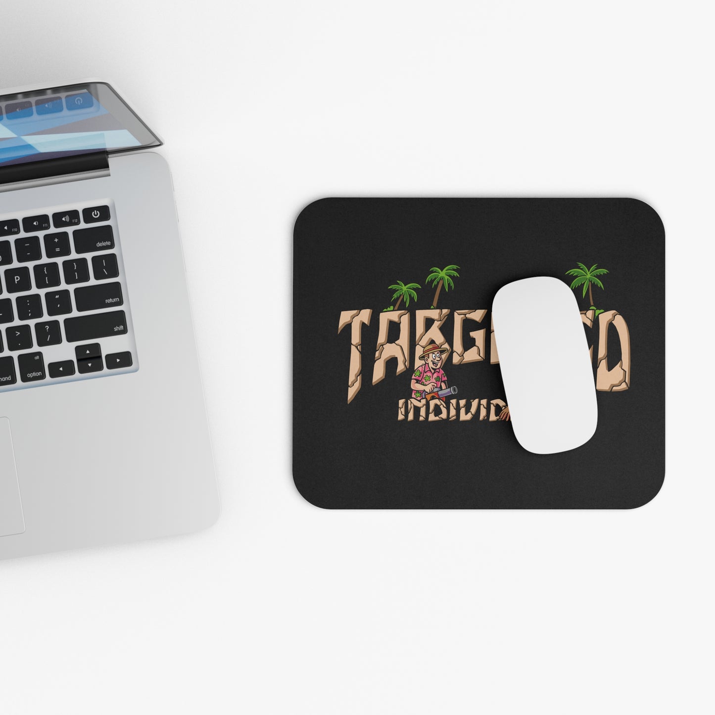 Targeted Individual Mouse Pad — Retro Tropical Graphic Desk Mat