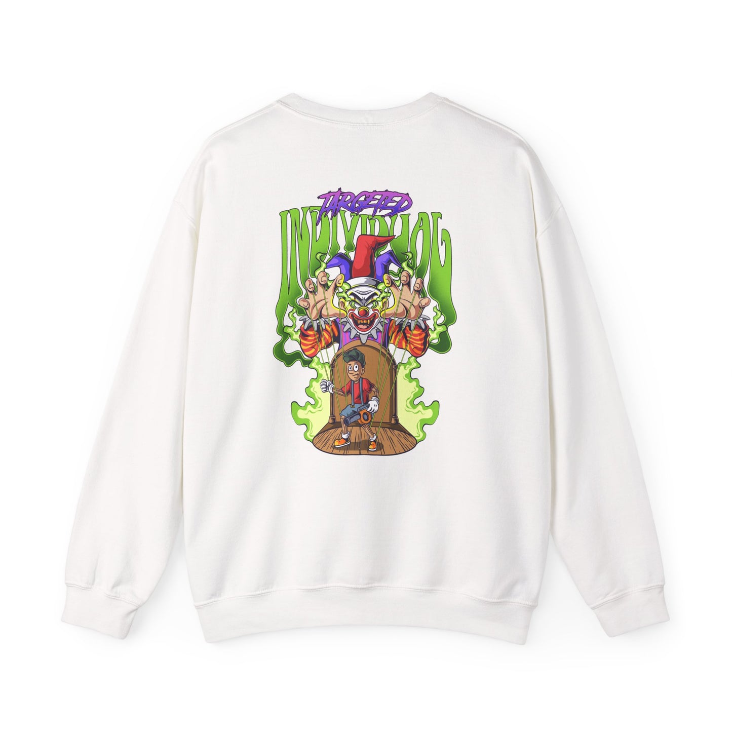 Crewneck Sweatshirt — Horror Clown Graphic Crewneck (Creepy Carnival Art)