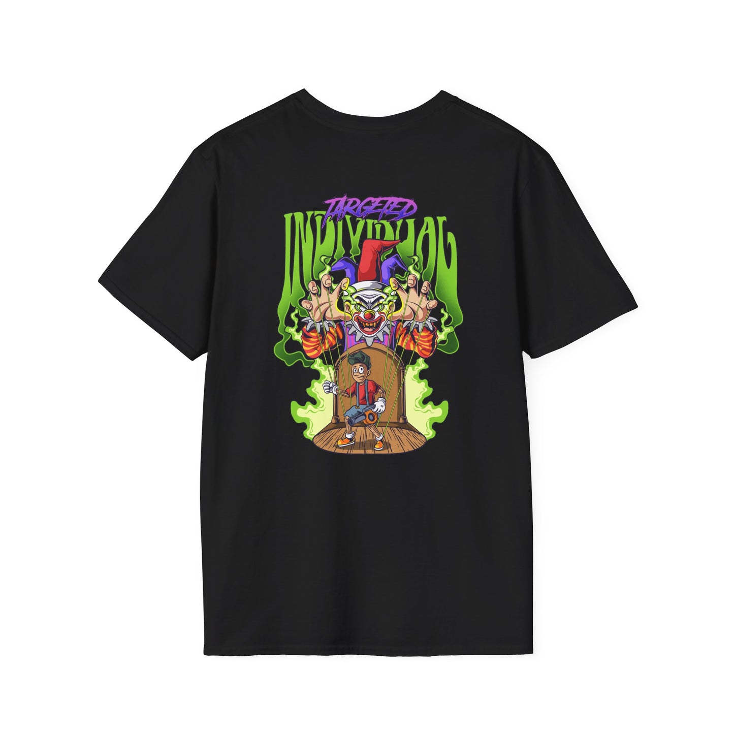 Scaredy Clown Graphic T-Shirt — Horror Joker Back Print