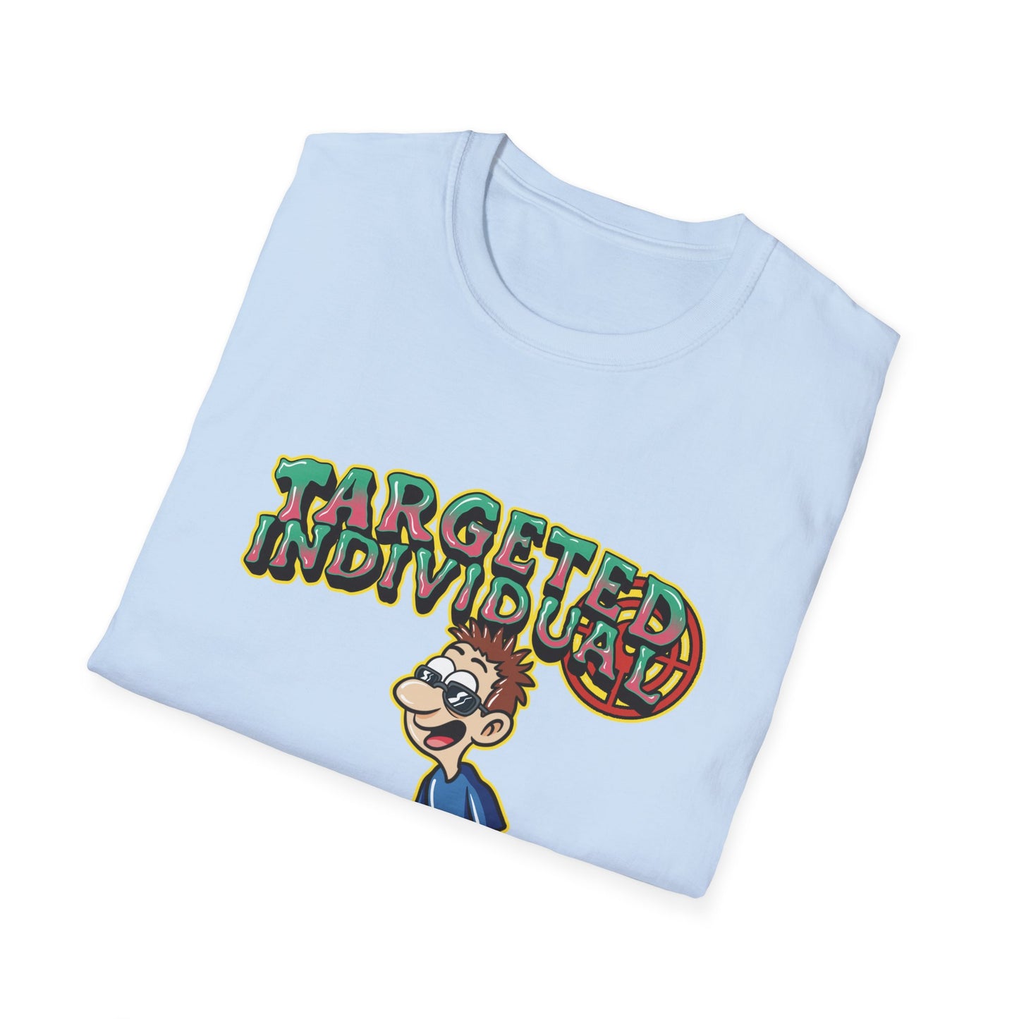 Targeted Individual T-Shirt — Surfer Cartoon Graphic Tee