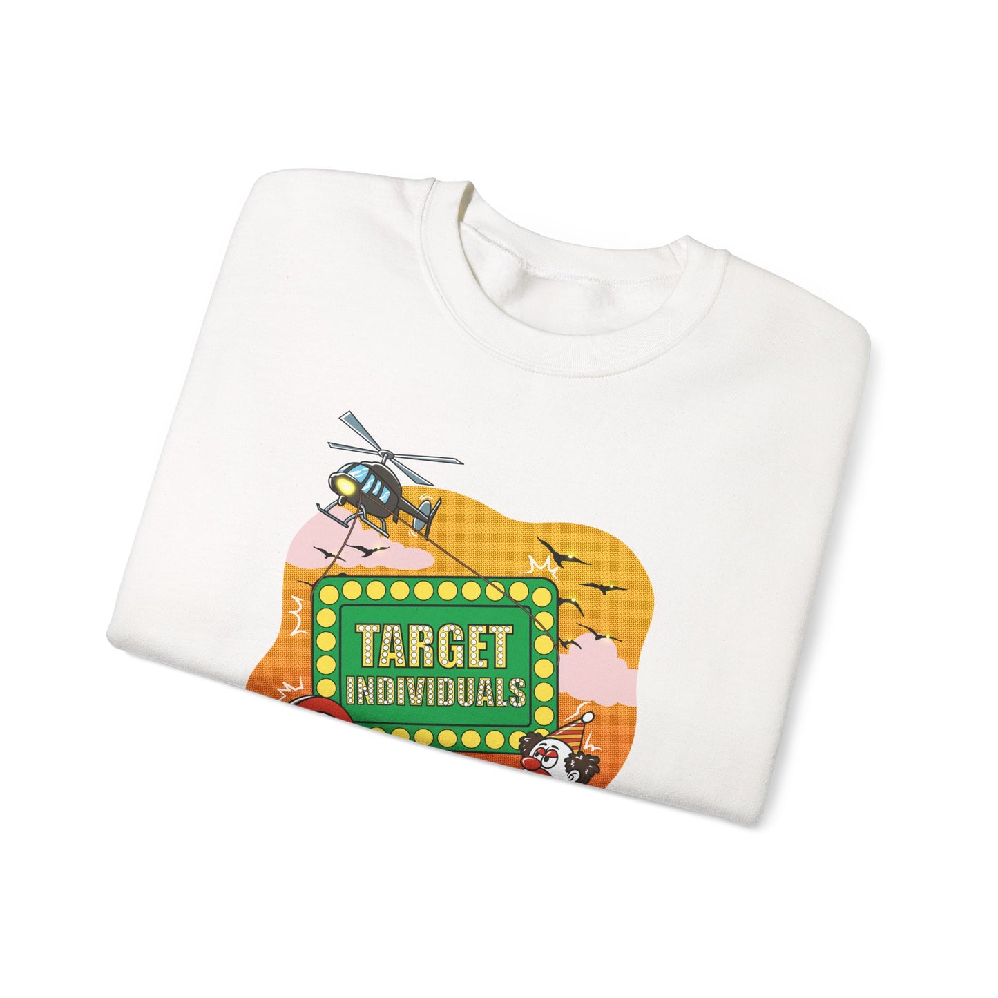 Crewneck Sweatshirt — "Target Individuals" Arcade Target Graphic Pullover
