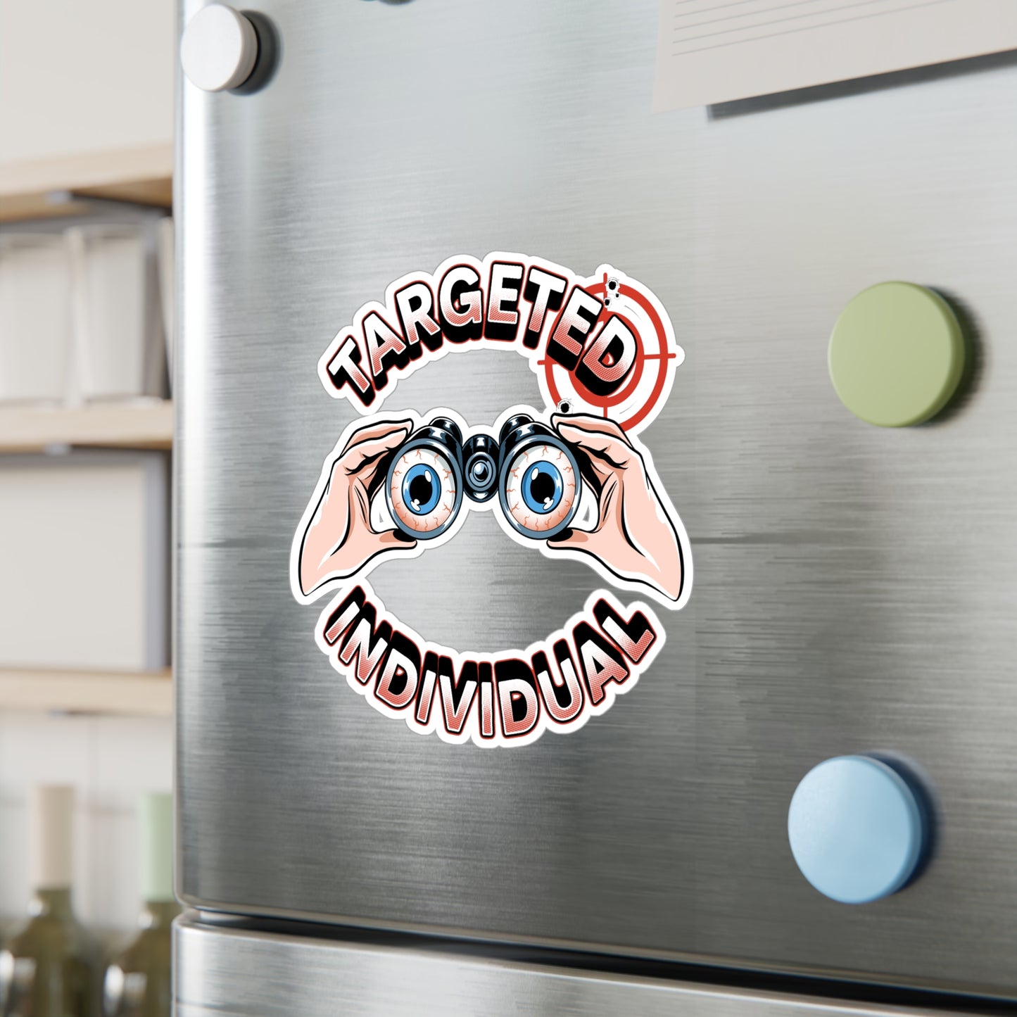 Targeted Individual Binoculars Vinyl Sticker — Kiss-Cut Decal for Laptops, Water Bottles & Windows