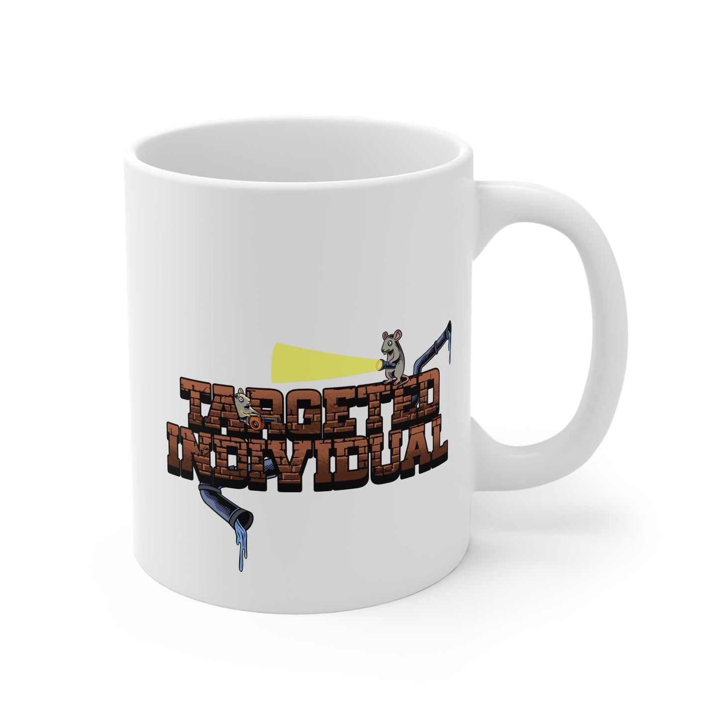 11oz Mug — Targeted Individual Brick-Style Graphic Coffee Cup