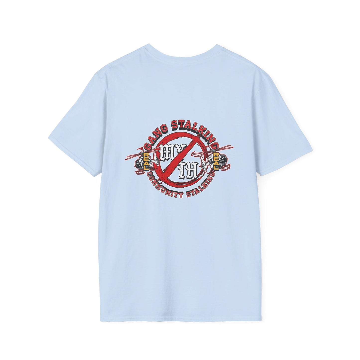 T-Shirt — Retro 'No Stalking' Vintage Graphic Tee (Front Sloth & Back Emblem)