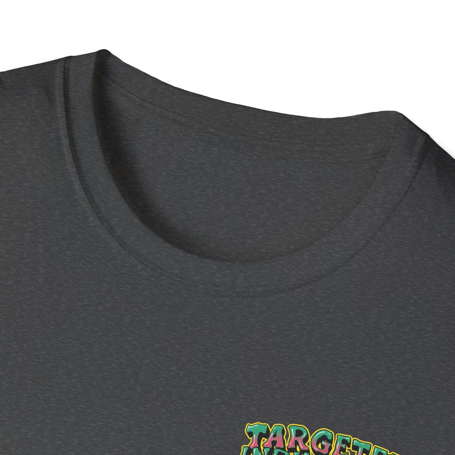 Targeted Individual Graphic T-Shirt — Retro Beach Protest Artwork