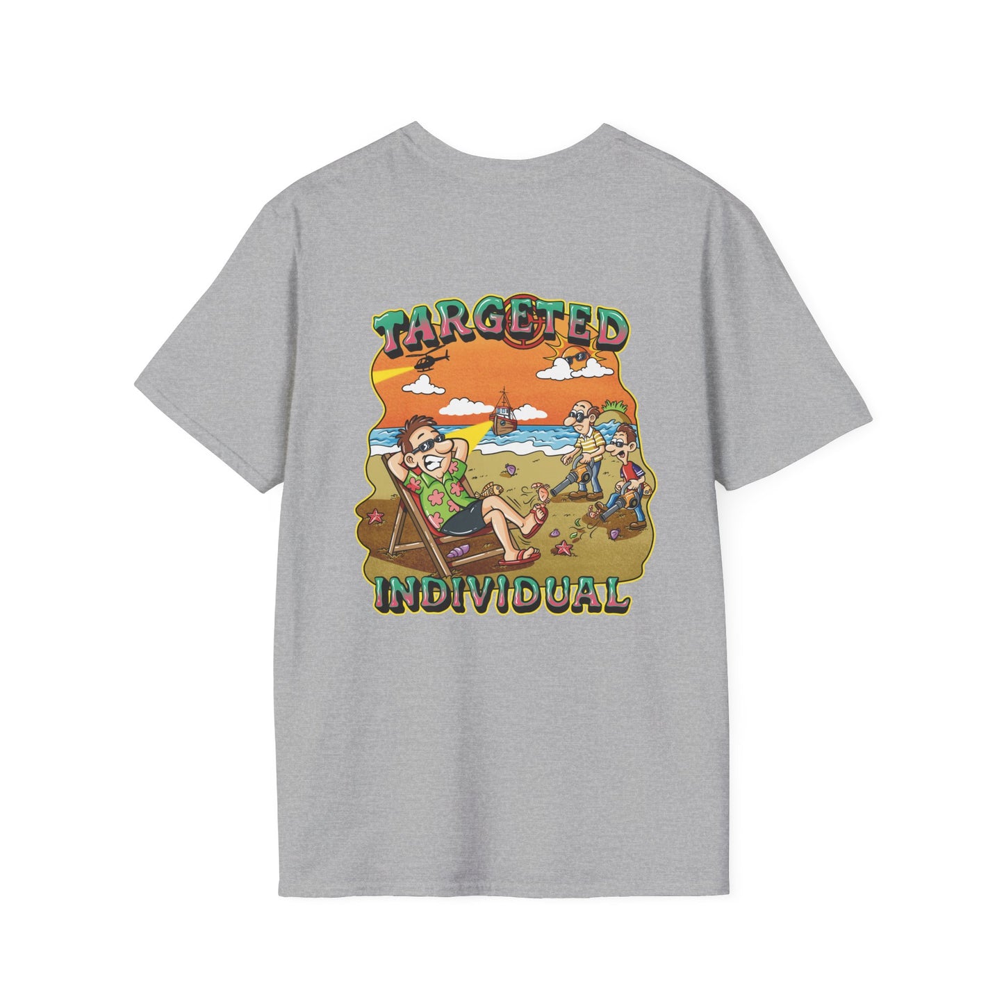 T-Shirt — "Targeted Individual" Retro Beach Graphic Tee