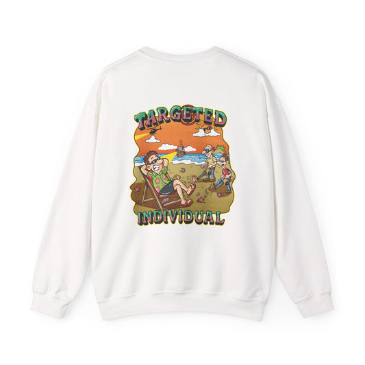 Sweatshirt — "Targeted Individual" Retro Beach Graphic Crewneck