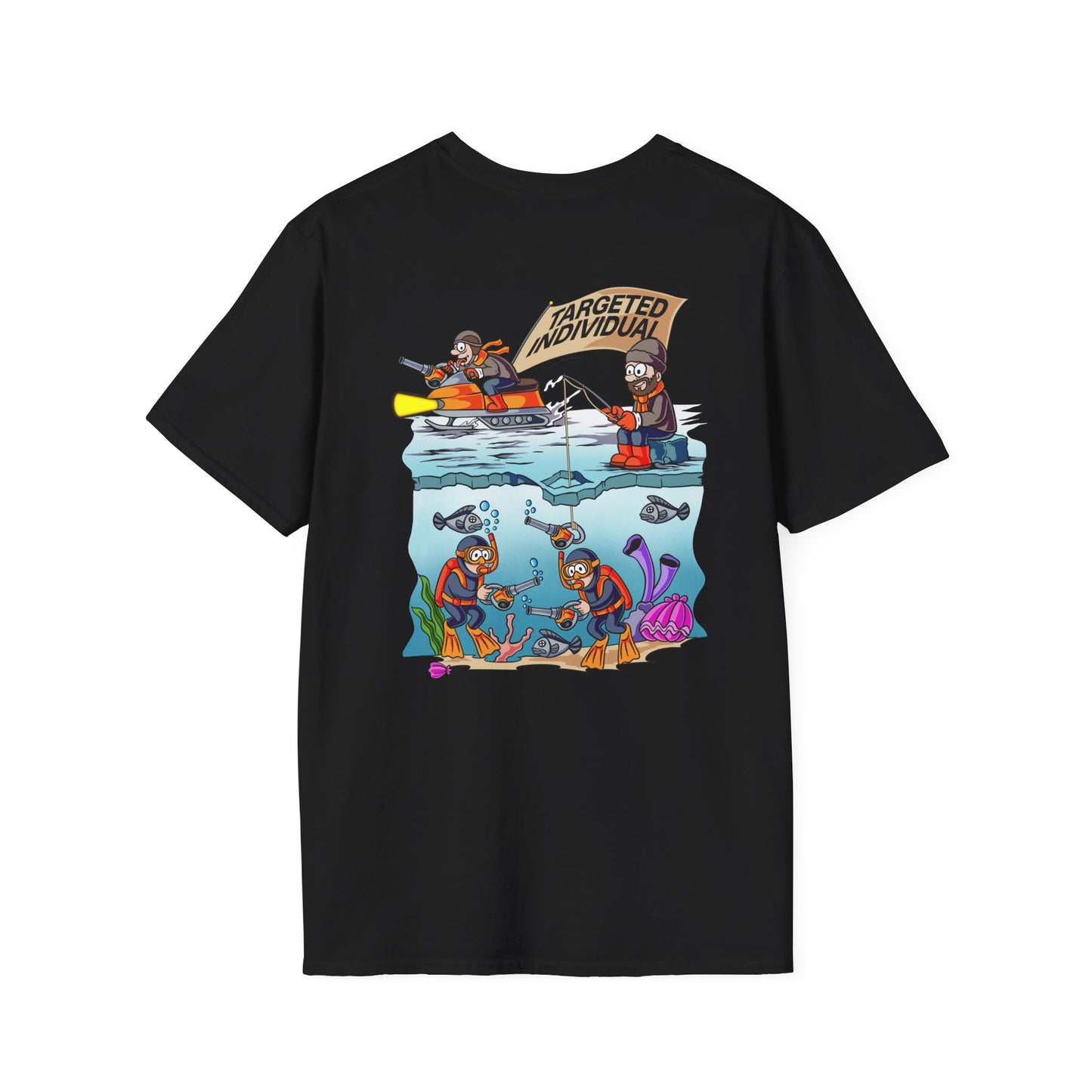 Fishing Cartoon T-Shirt — "Targeted Individual" Graphic Tee