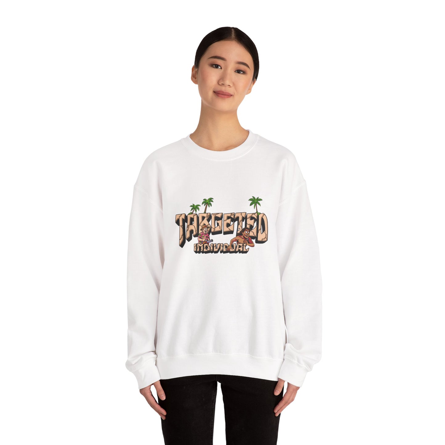Crewneck Sweatshirt — 'TARGETED' Tropical Palm Graphic