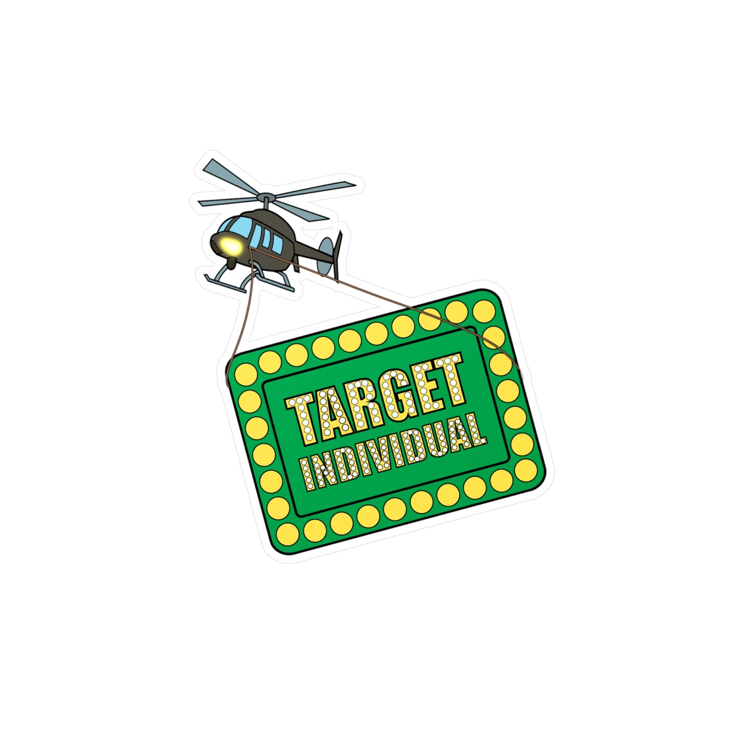 Target Individual Helicopter Vinyl Sticker – Kiss-Cut Decal