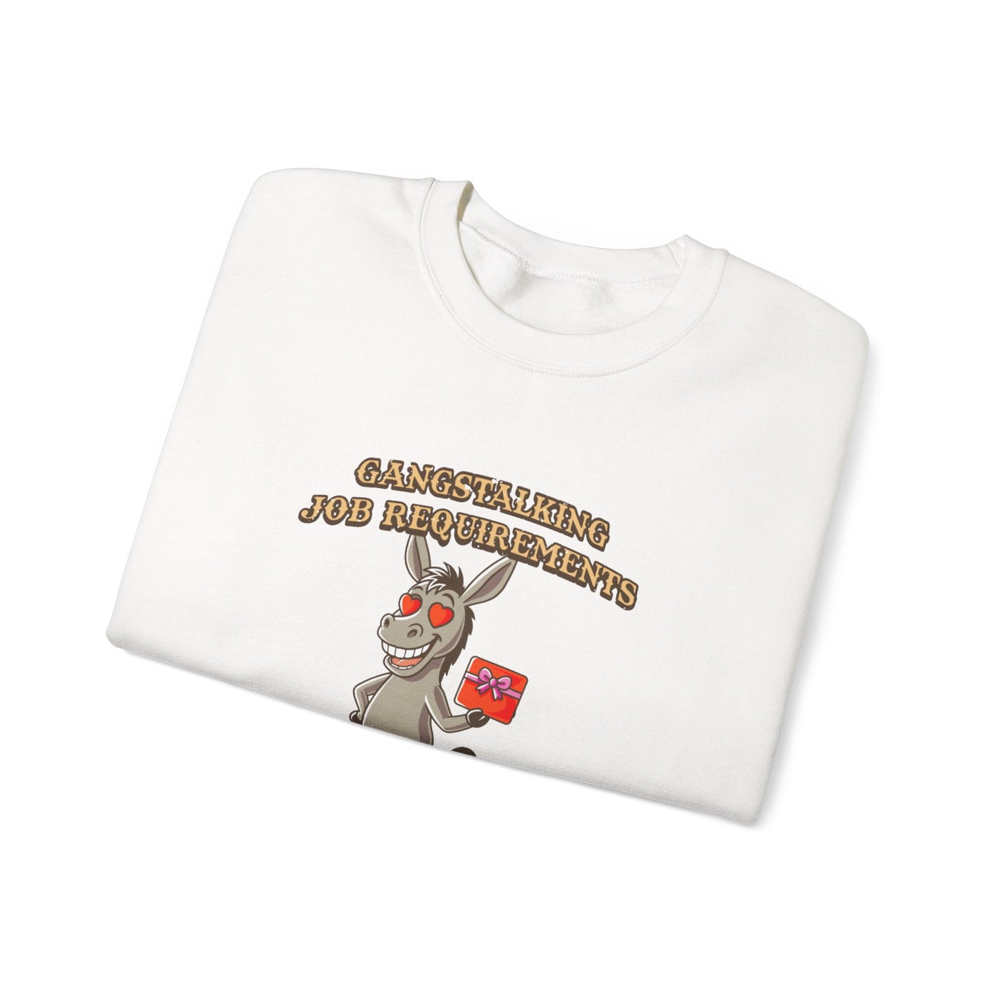 Crewneck Sweatshirt — 'Chasing Riddles and Revelations' Donkey Graphic