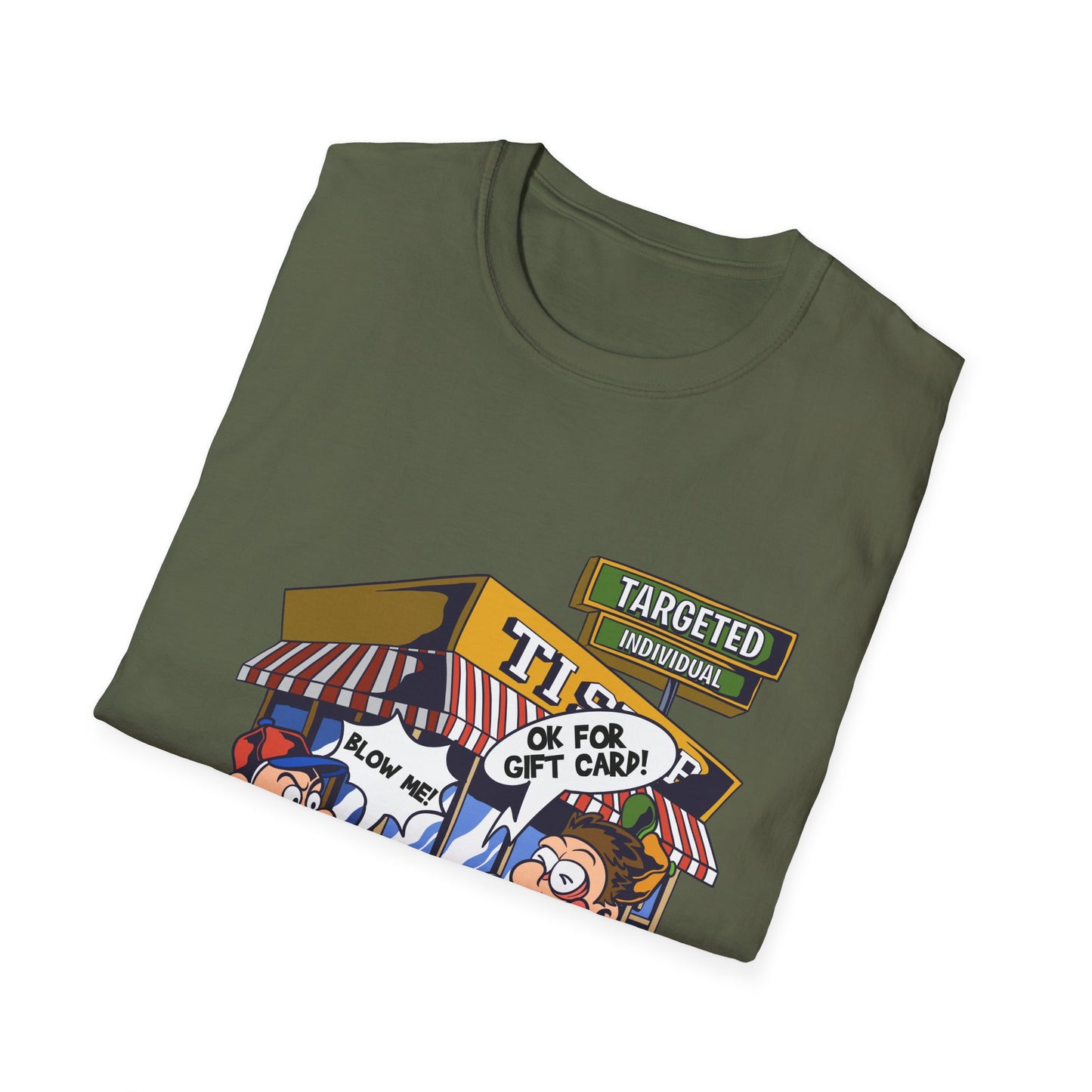 T-Shirt — Cartoon Target Practice Ice Cream Stand Design