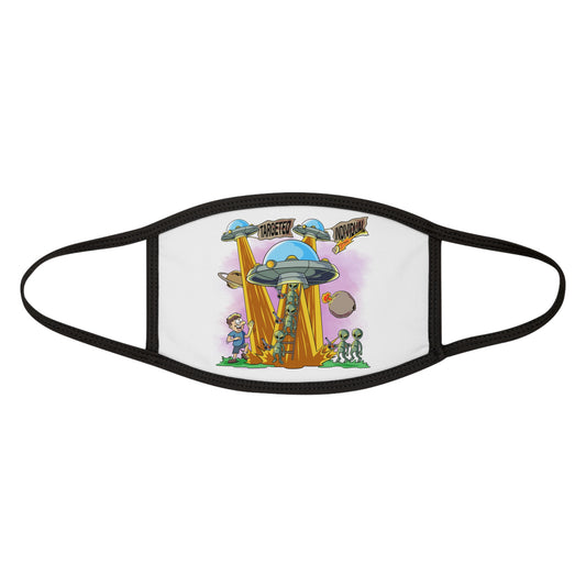Alien Abduction Face Mask — Retro UFO Cartoon Design