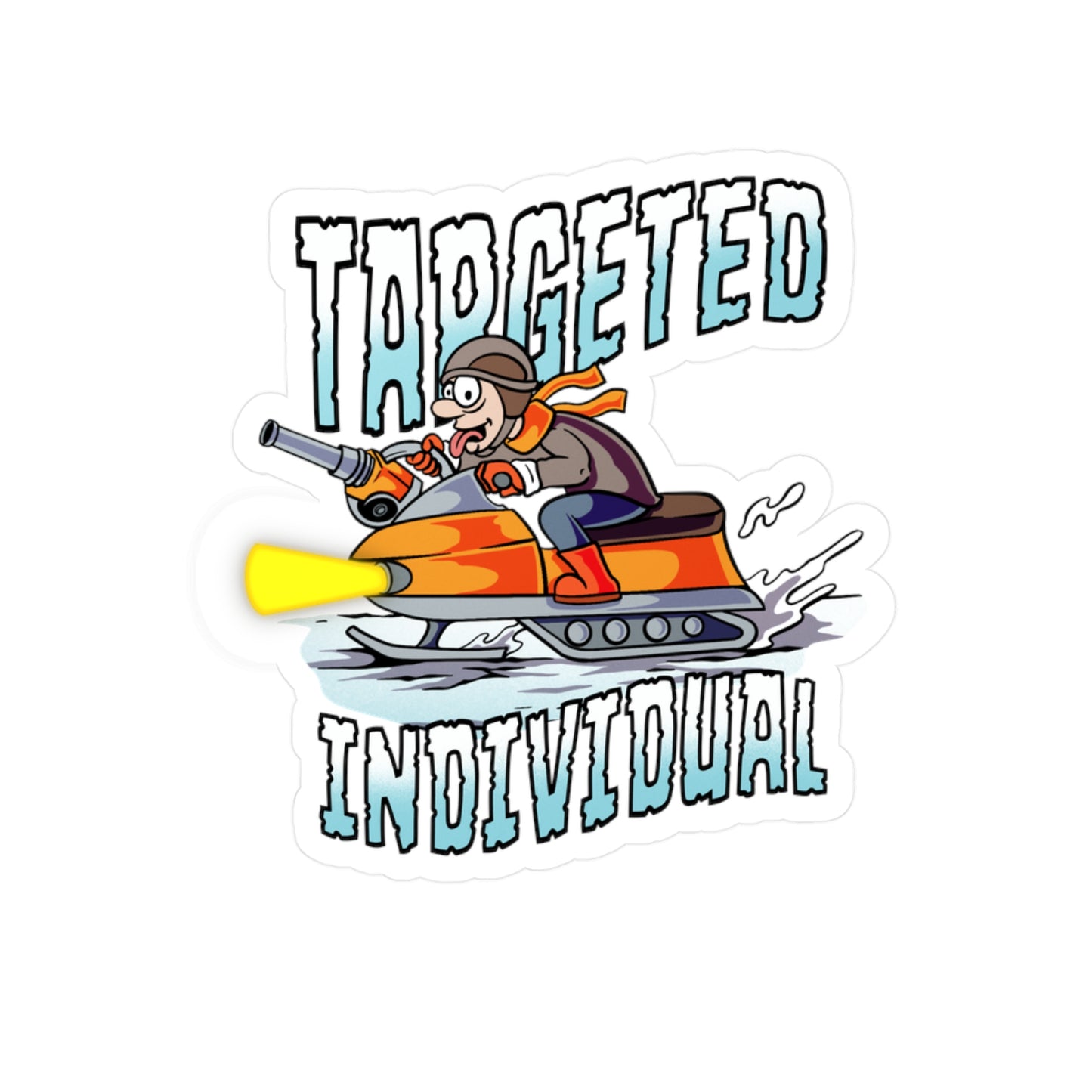 Targeted Individual Sticker — Retro Tank Pilot Kiss-Cut Vinyl Decal