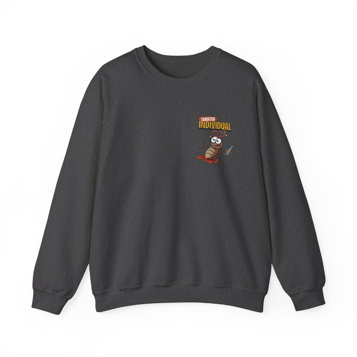 Knight vs Worms Crewneck Sweatshirt — Funny Medieval Cartoon Graphic