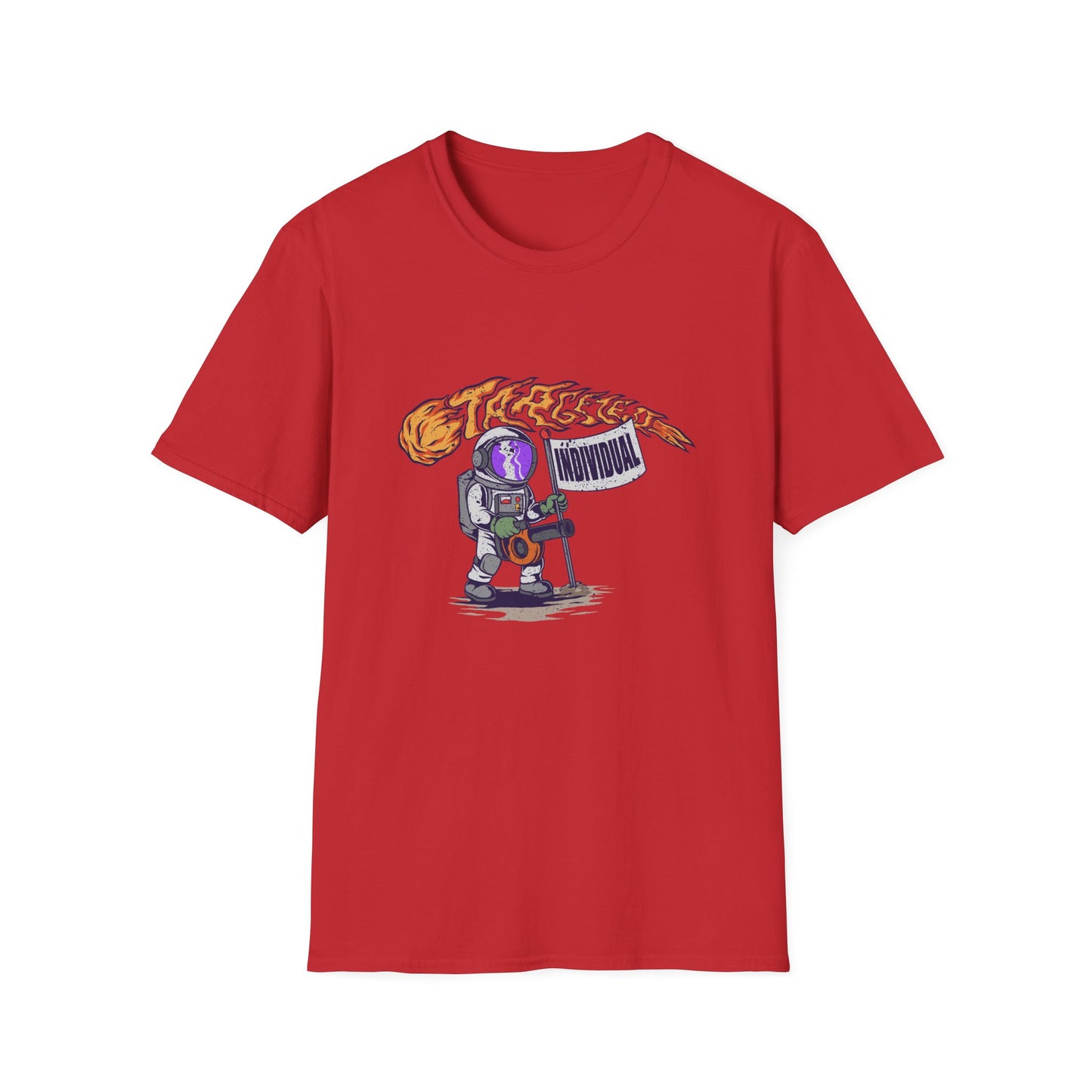 Astronaut Guitar T-Shirt — Retro Space Rock Design ("Takeoff")