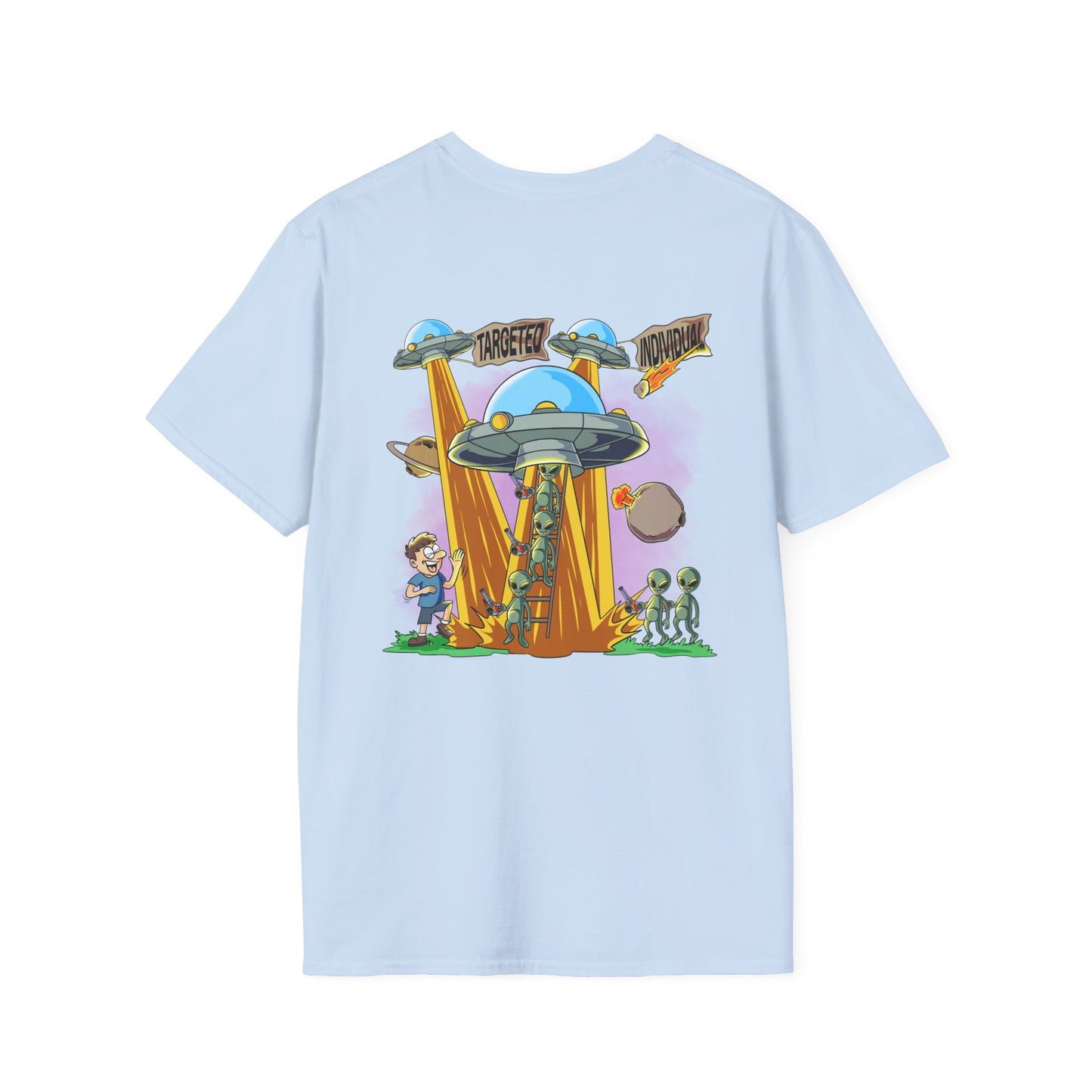 Alien Abduction Graphic T-Shirt — "Target Individual" Sci‑Fi UFO Tee