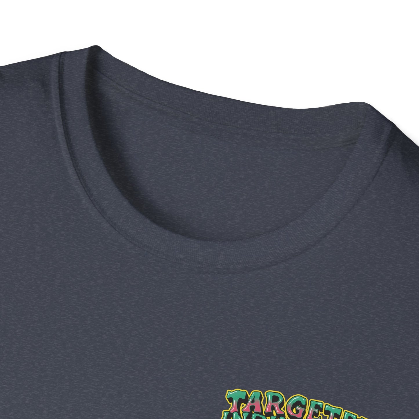 Targeted Individual Graphic T-Shirt — Retro Beach Protest Artwork