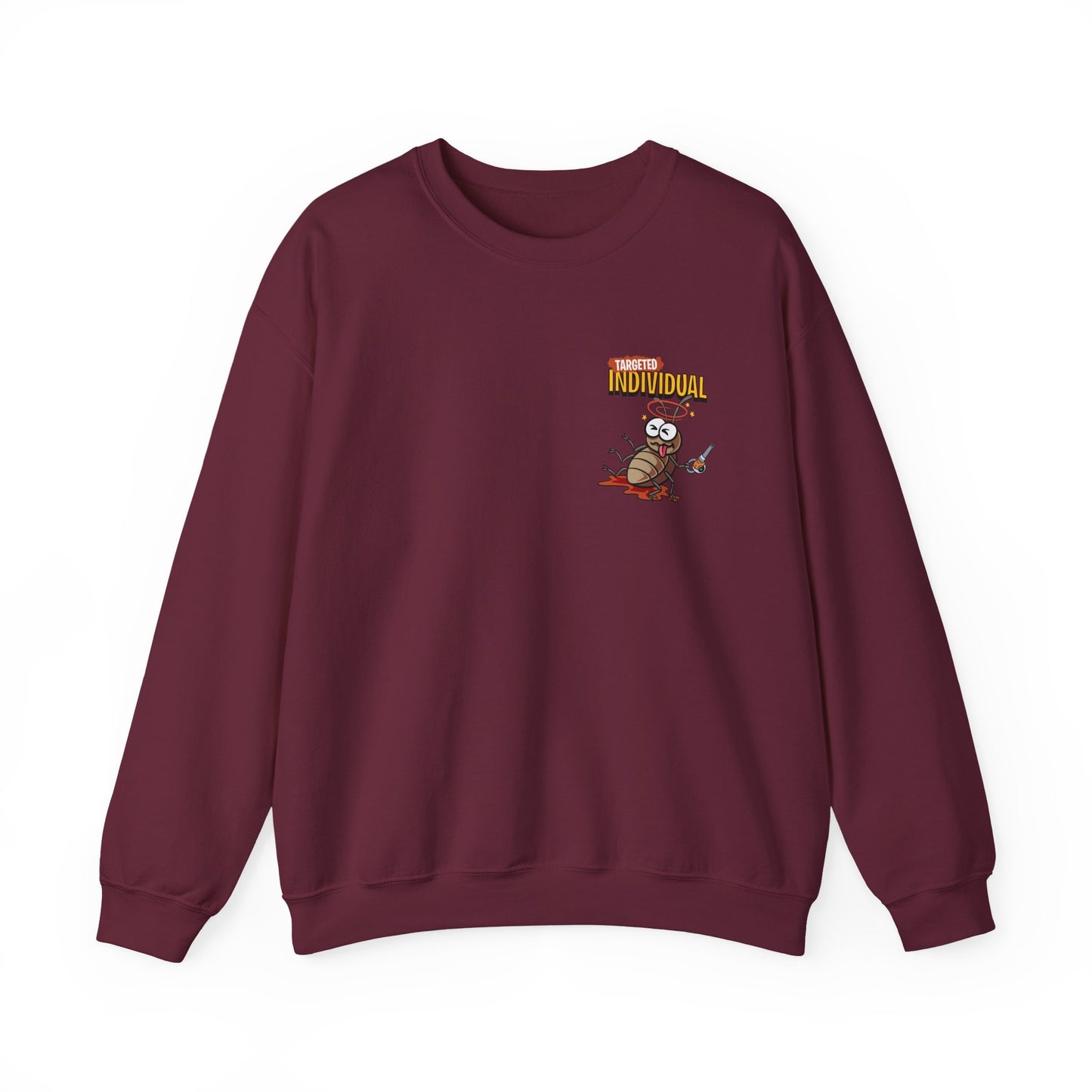 Knight vs Worms Crewneck Sweatshirt — Funny Medieval Cartoon Graphic