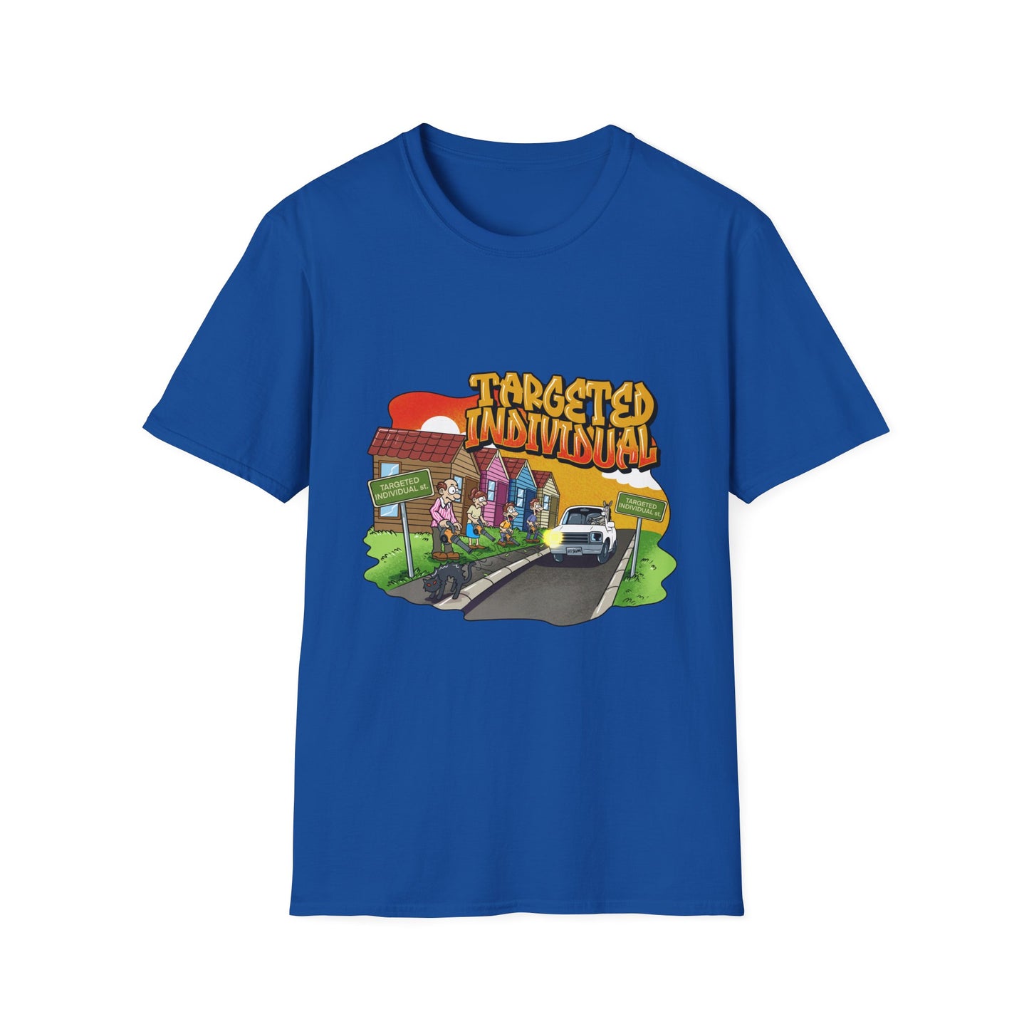 Targeted Individual Graphic T-Shirt — Retro Street Scene Tee