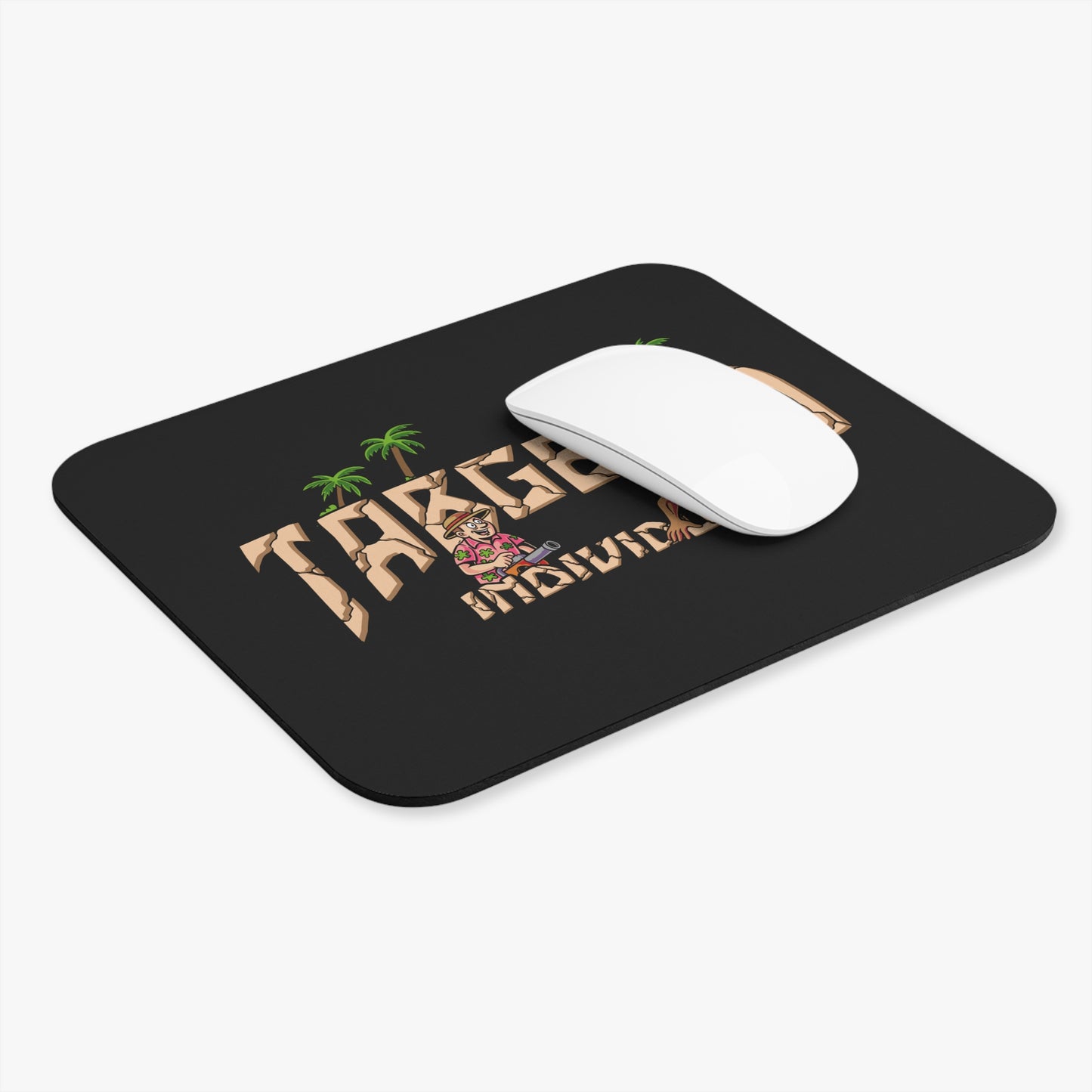 Targeted Individual Mouse Pad — Retro Tropical Graphic Desk Mat