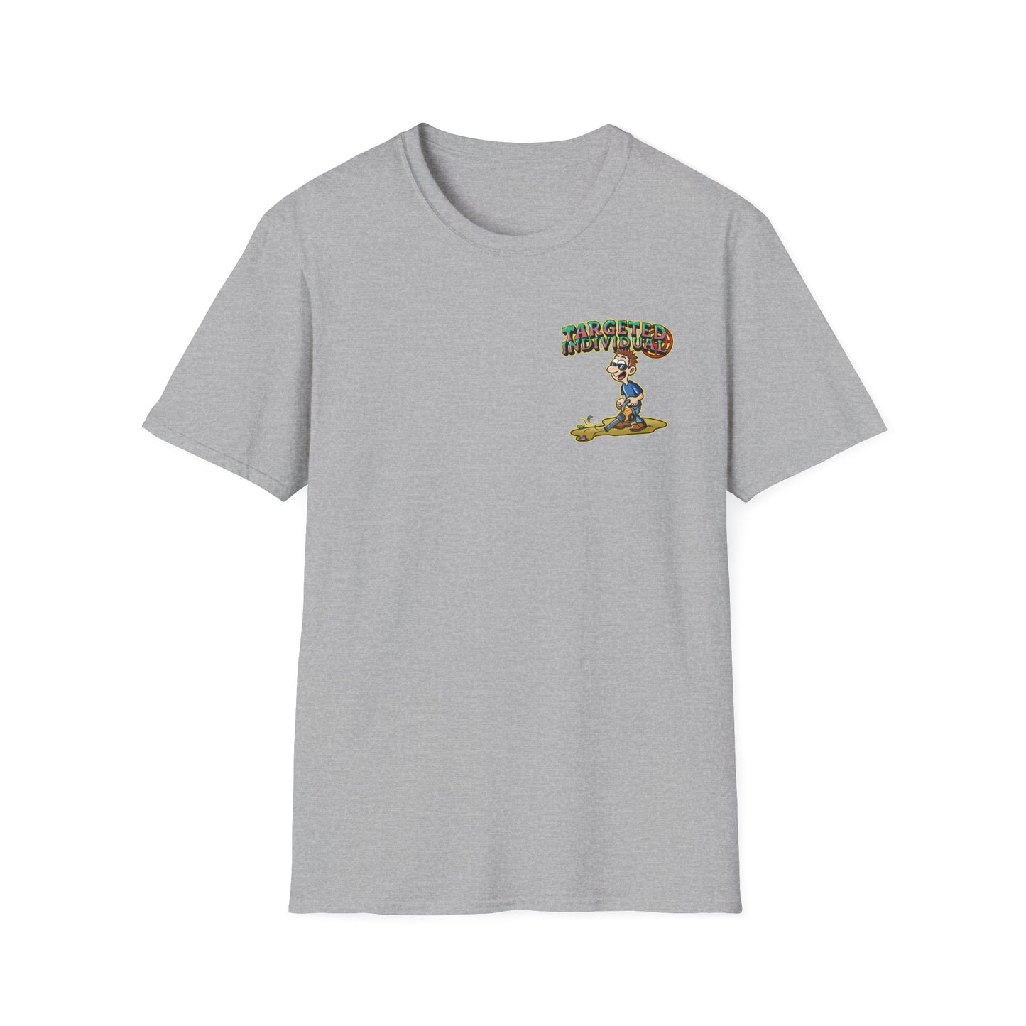 Targeted Individual Graphic T-Shirt — Retro Beach Protest Artwork